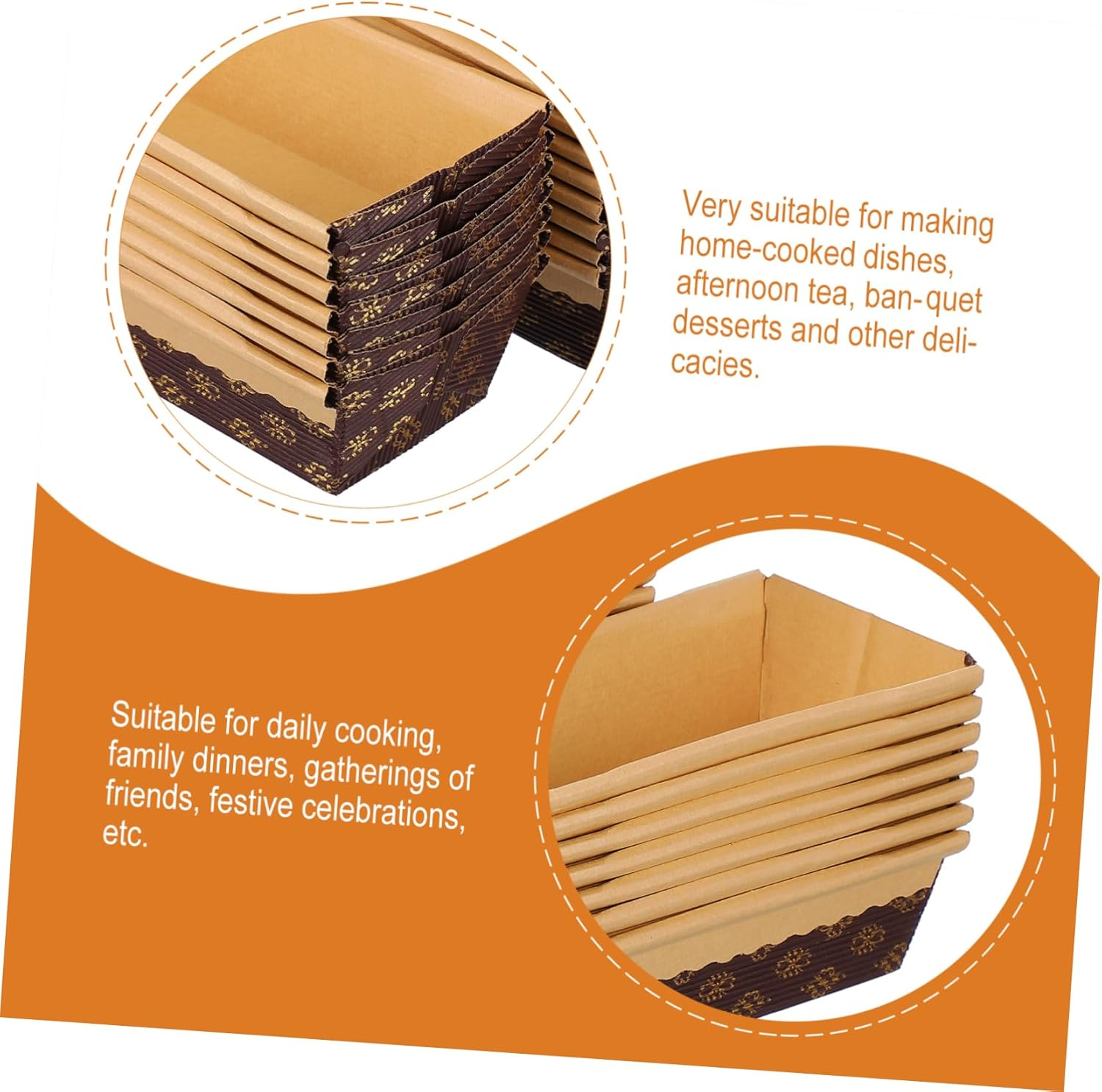 Mikinona 25Pcs Disposable Paper Loaf Pans Rectangular Baking Molds for Bread and Cake Oil-Resistant Microwave Safe for Home Baking image number 4