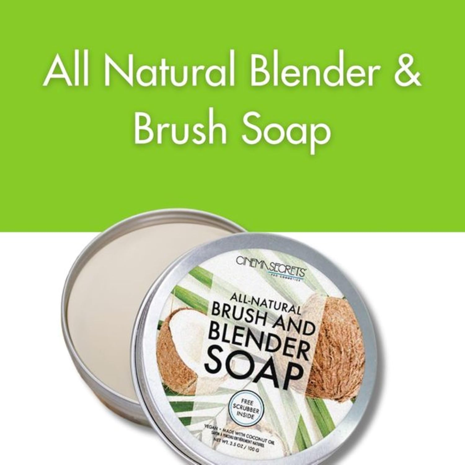 Cinema Secrets All Natural Solid Brush Soap with Scrubber image number 3