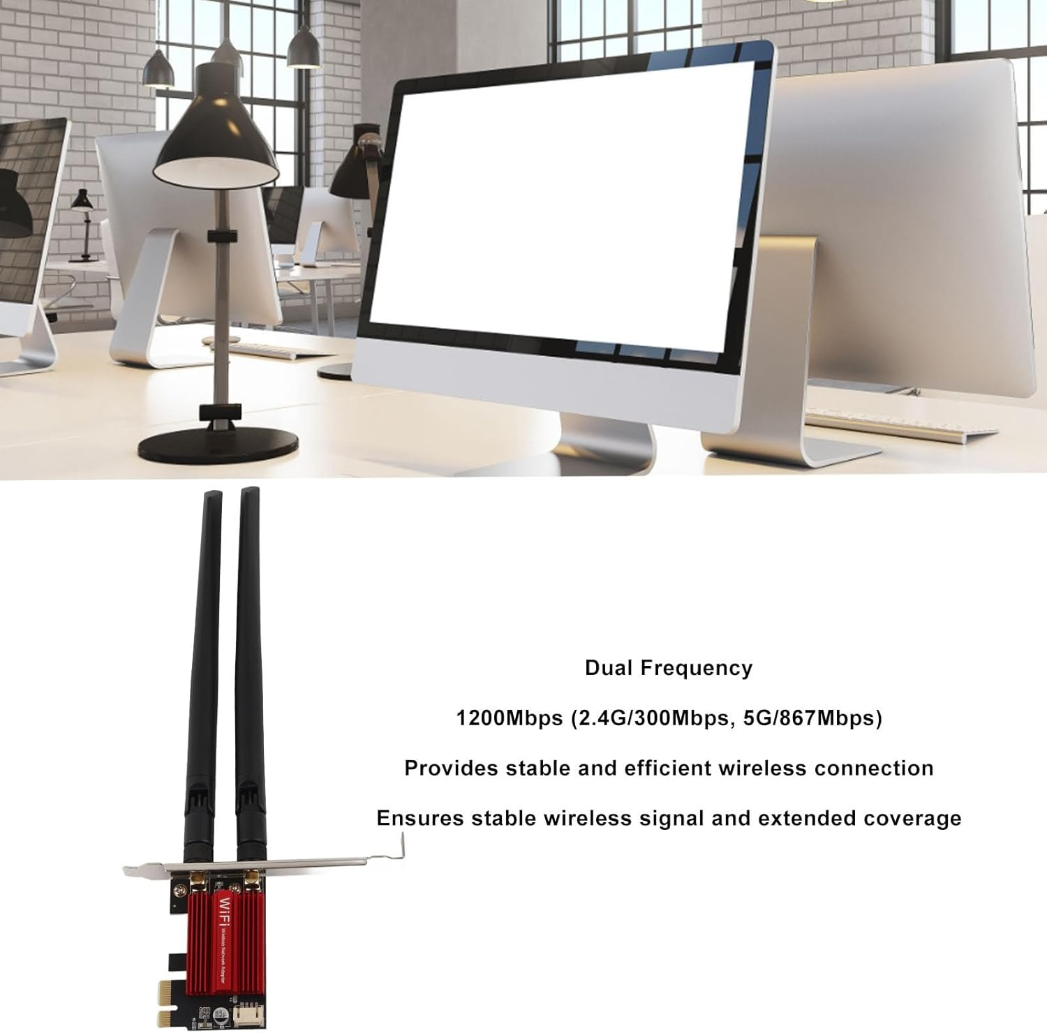 7260AC PR PCIE Card 1200 MBIT/S 2.4 GHZ 5GHZ 4.0 -Plug -Y Card WLAN, a Strong Compatibility for Several Computers, Ideal for Transmission and Games image number 2