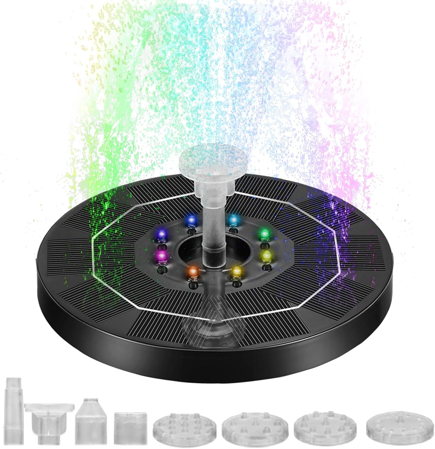 LIWEGHT Solar Fountain Water Pump (16 Cm) with Lights - Garden Decor Floating Pool Fountain for Bird Baths, Ponds, Patios, and Pools image number 4