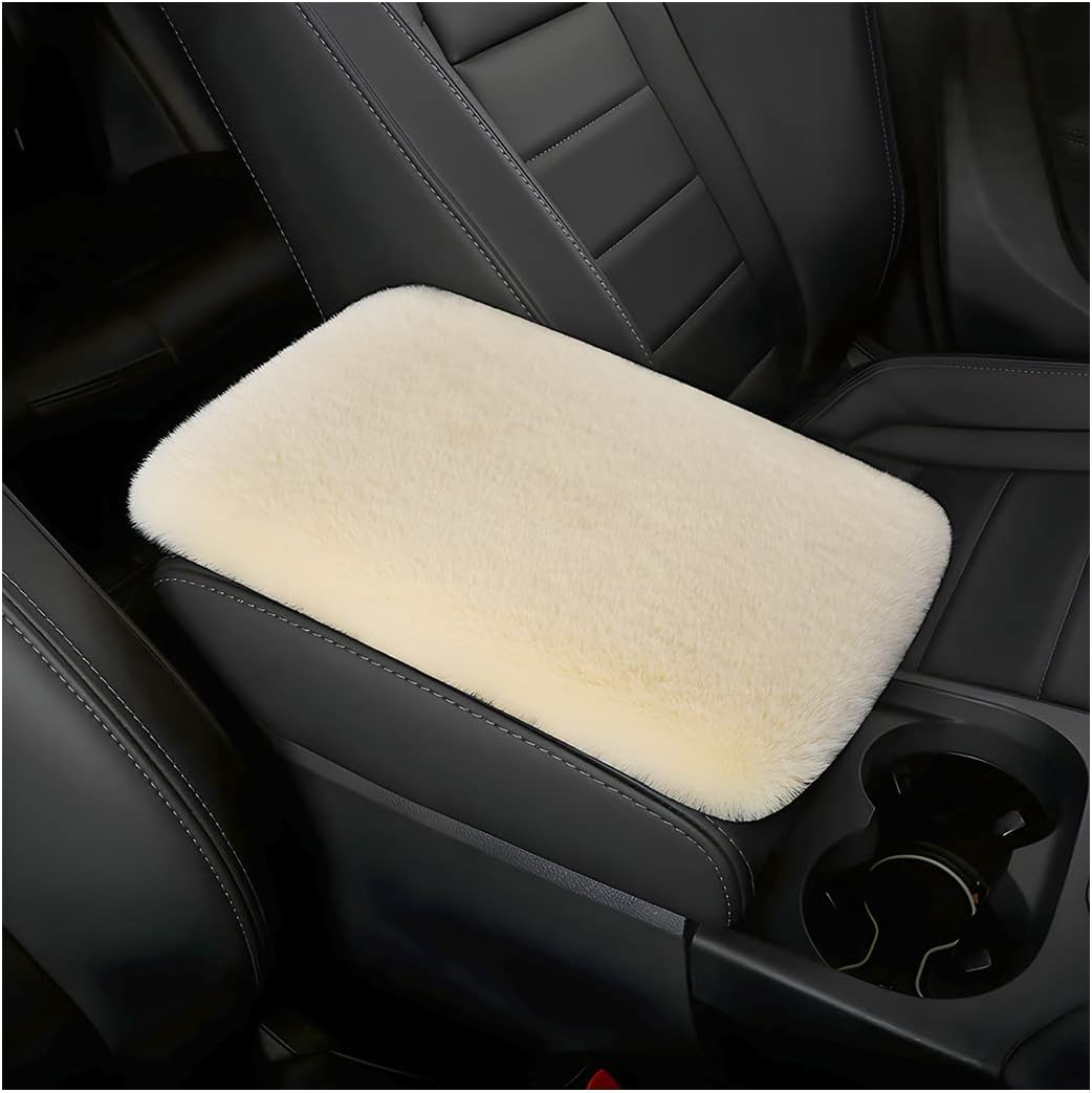 Fluffy Car Armrest Cover, Universal Car Center Console Pad, Car Armrest Seat Box Cover Decor Accessories for Women Men, Armrest Seat Box Cover Protector for Most Vehicle, SUV, Truck, Car (Purple)