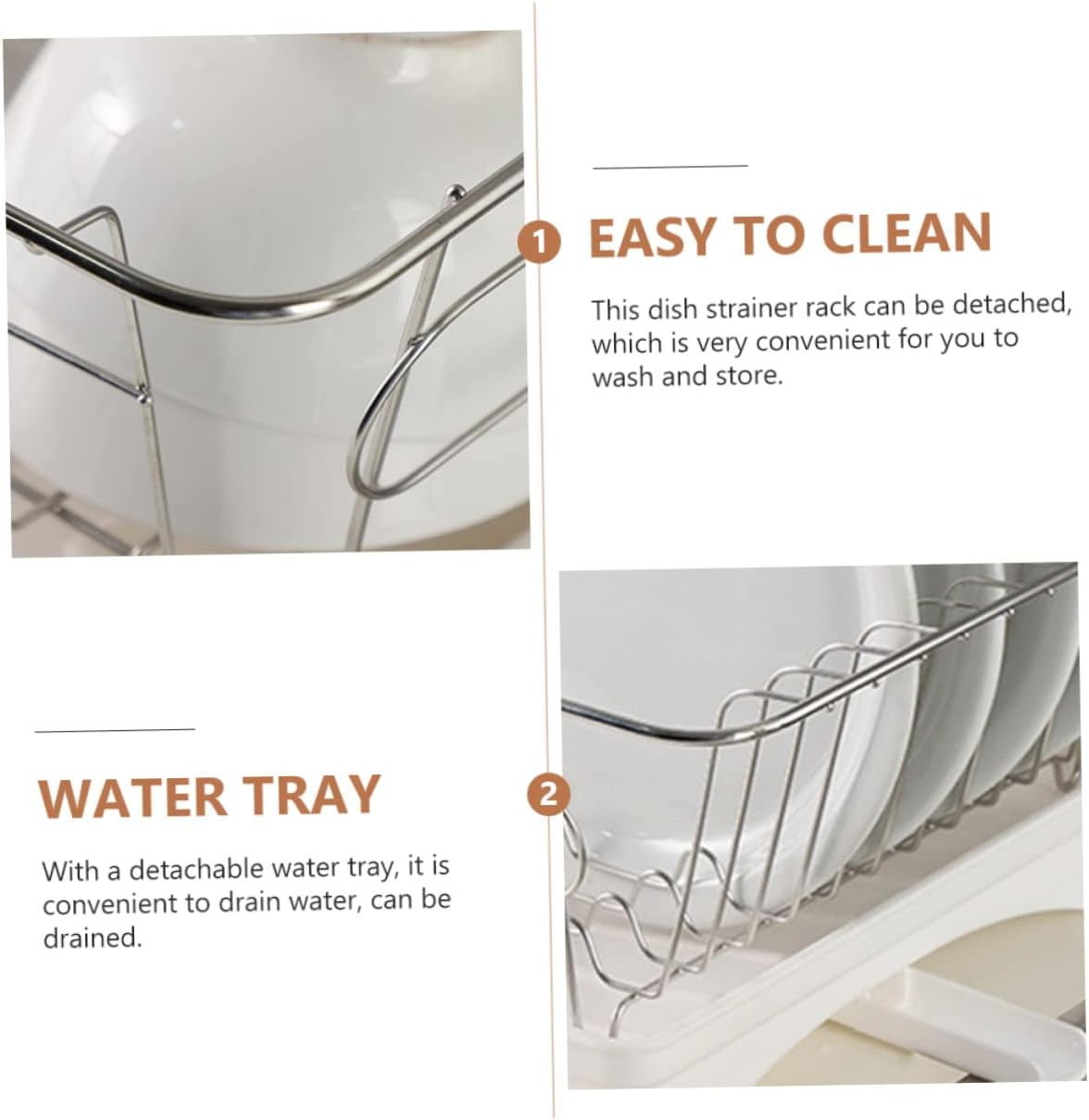 HOLIDYOYO Dish Drying Rack Kitchen Storage Dish Drainer over Sink Drying Rack Kitchen Organisation Utensils Draining Tray Holder Strainer Home image number 2