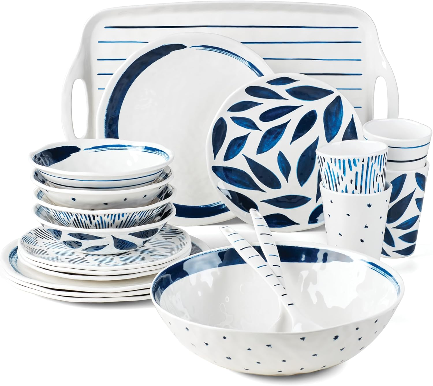 Lenox Blue Bay Melamine 20-Piece Dinnerware Set, 13.35 LB, 0 image number 1