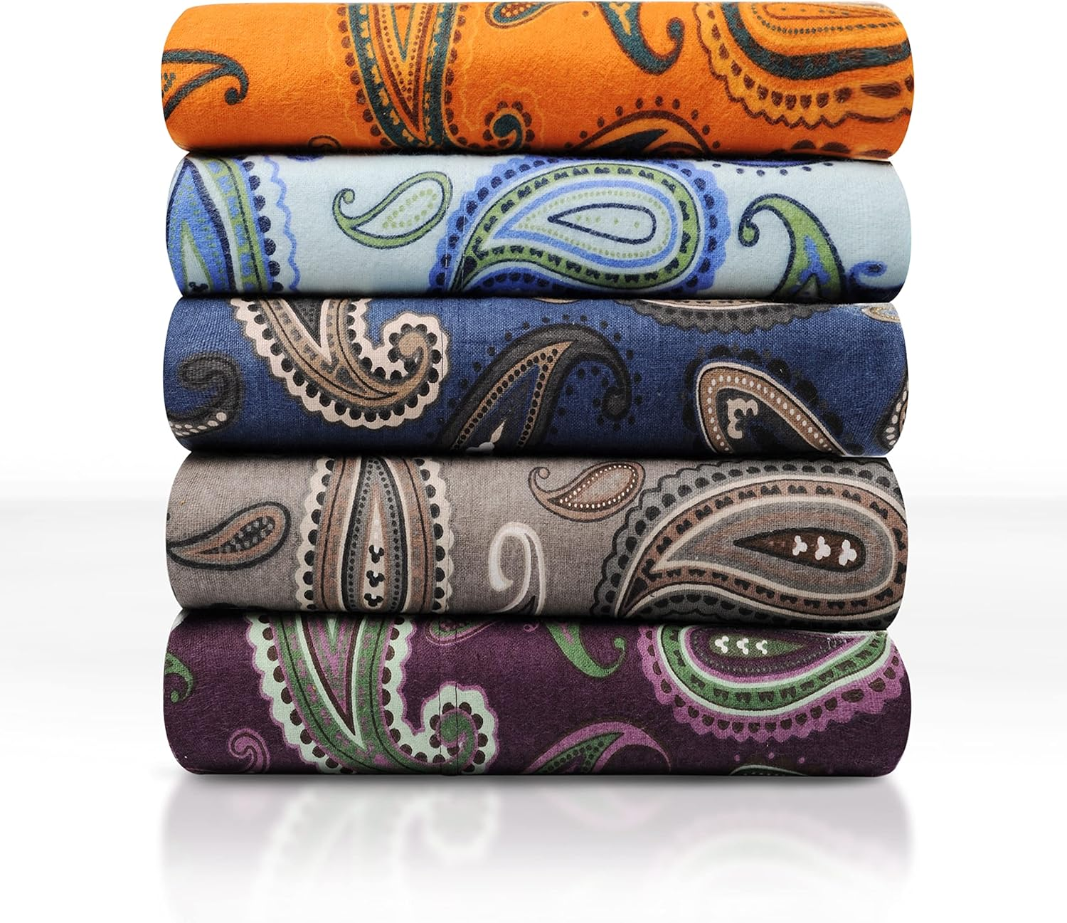 Superior Cotton Flannel Paisley Pillowcase Set Standard Pumpkin image number 6