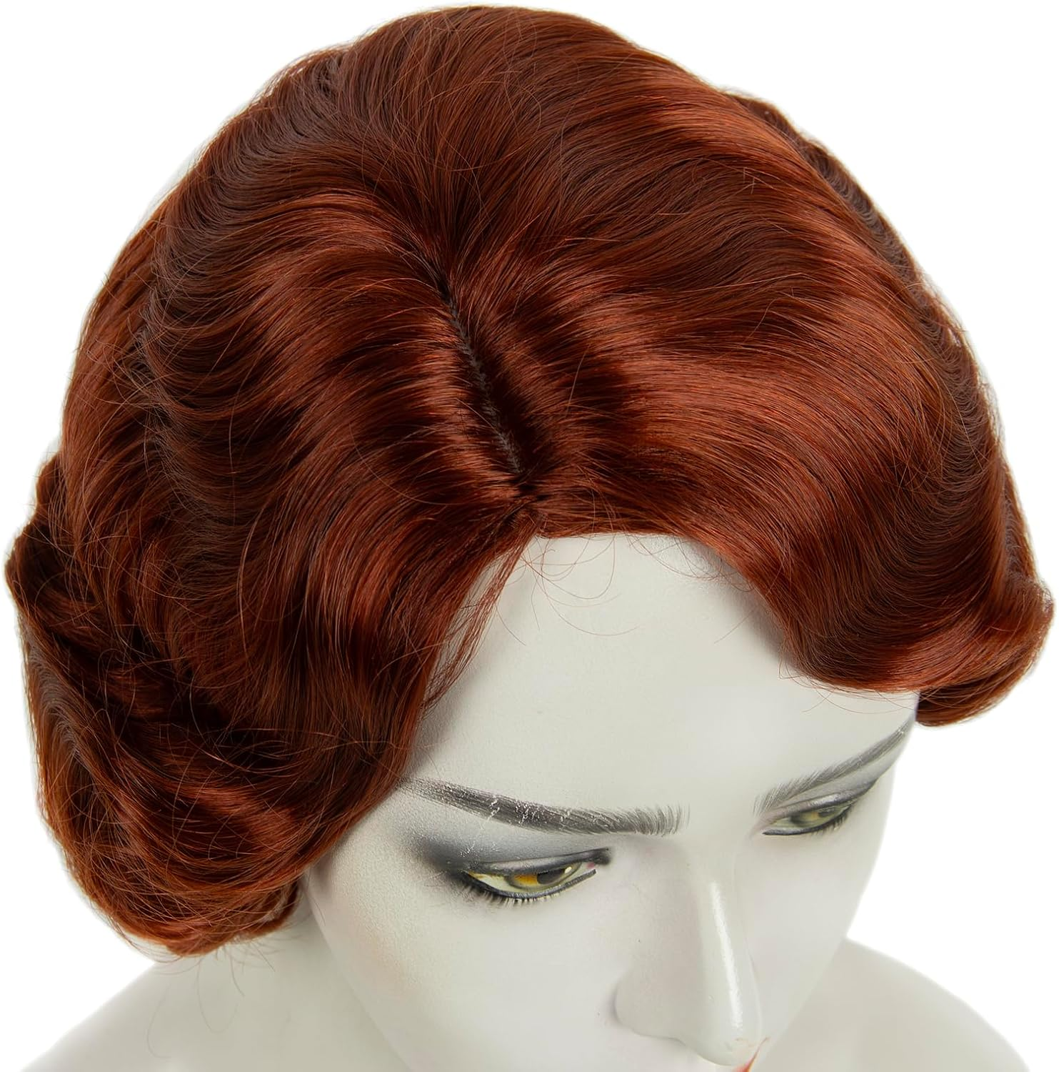MEDISIFA Short Red 1920S Wig for Women Gatsby Roaring 20S Finger Wave Party Synthetic Full Vintage Wigs for Womens Lady Cosplay Costume Fancy Dress 1920 Flapper Wig - Black,Rose image number 5