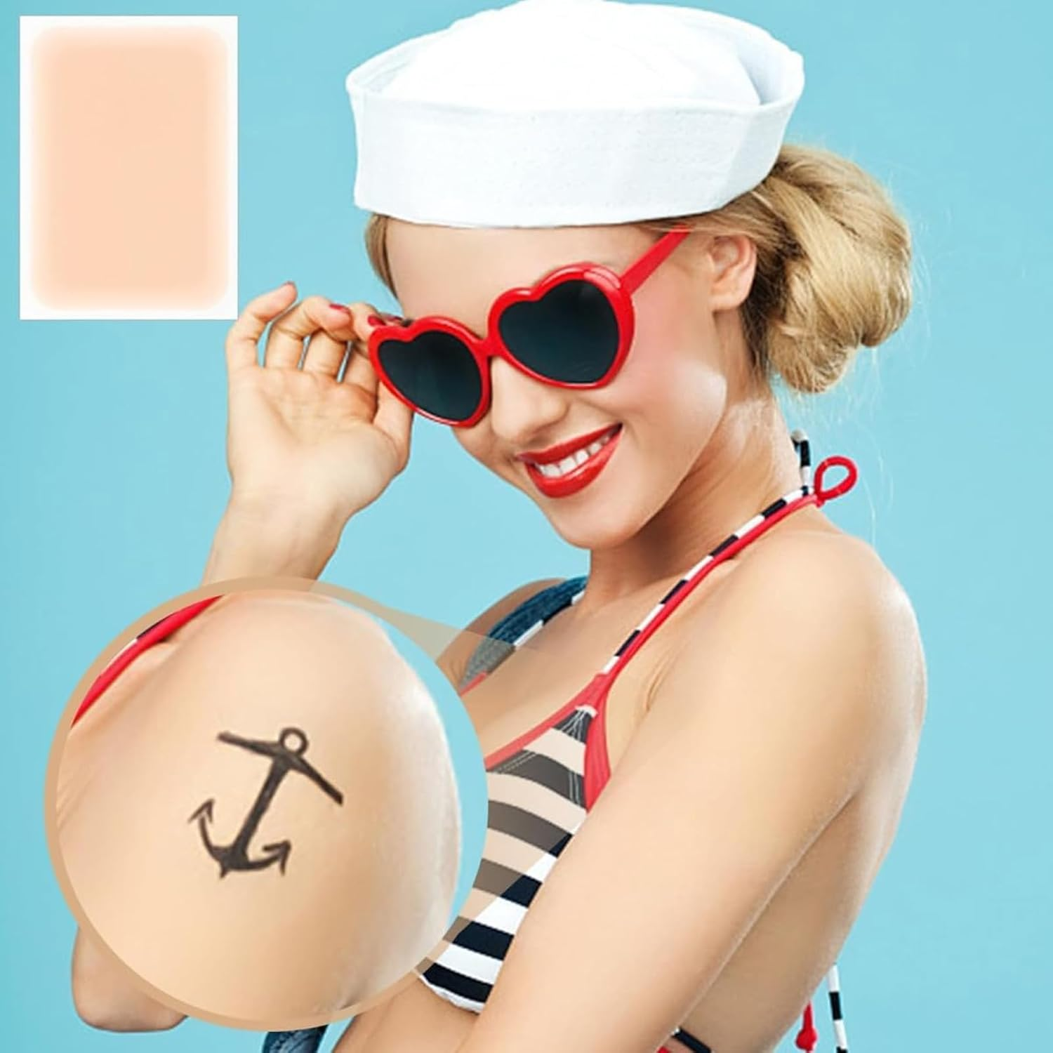 Muhomuho 10Pcs Tattoo Cover up Patch, Scar Tape, Second Skin for Tattoo, Invisible Waterproof Body Concealer Makeup Sticker, Natural Looking Cover up for Tattoos & Scars (Light) image number 3