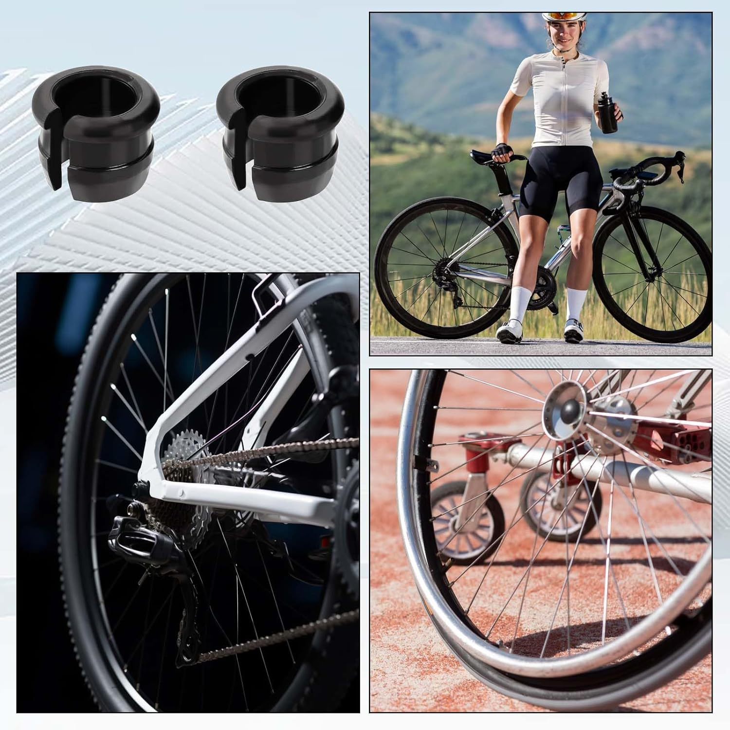 10 Pack Schrader to Presta Rim Adapters, Presta Valve to Schrader Rim Hole, Wheels Manufacturing Presta Valve Saver, Bike Valve Stem Grommets, Convert Shrader to Presta Valve Stem Grommet