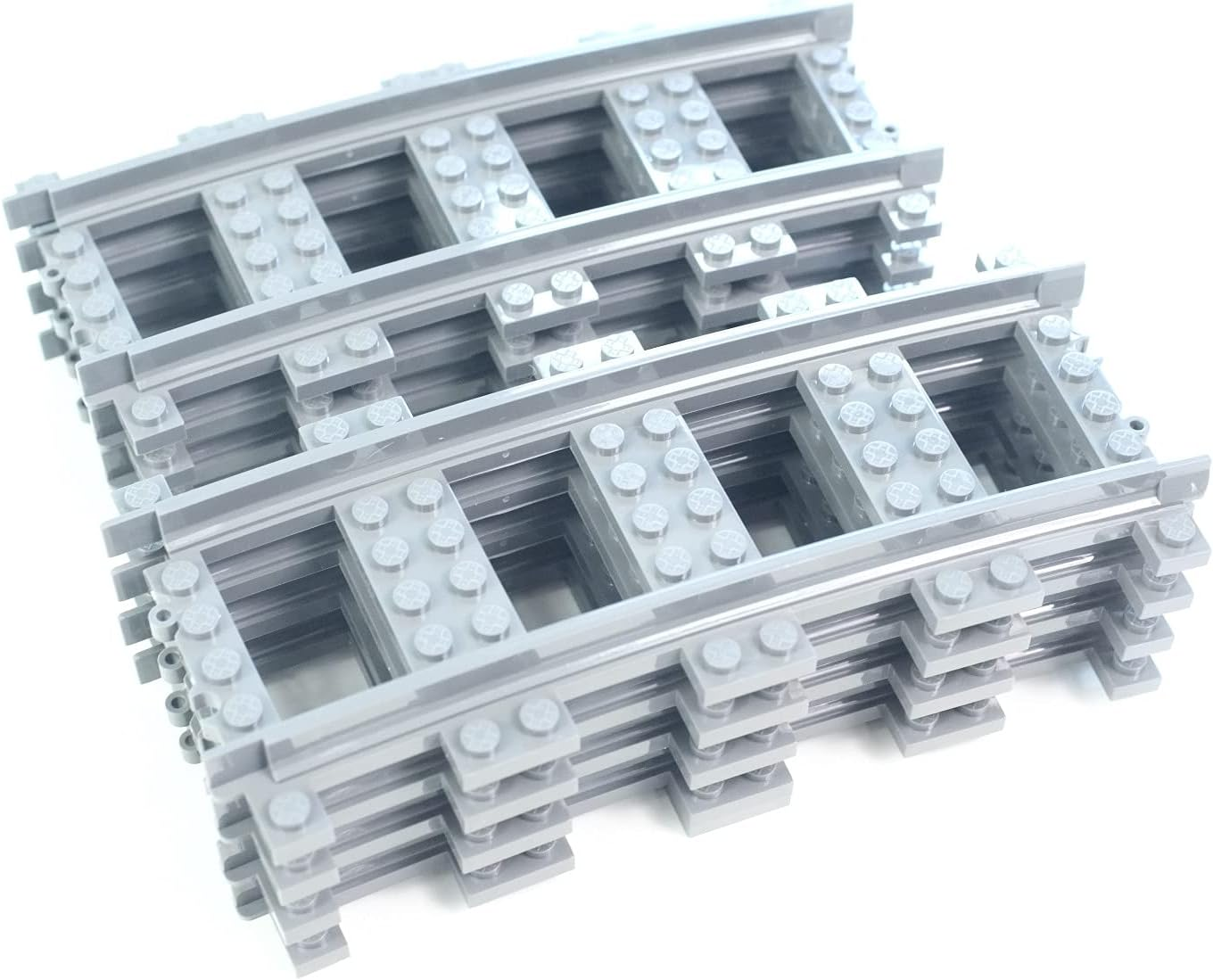 Trixbrix Curved Tracks R88 Box 8Pcs Compatible with  City Train Sets 60197 60198 10277 60205 60238 image number 4
