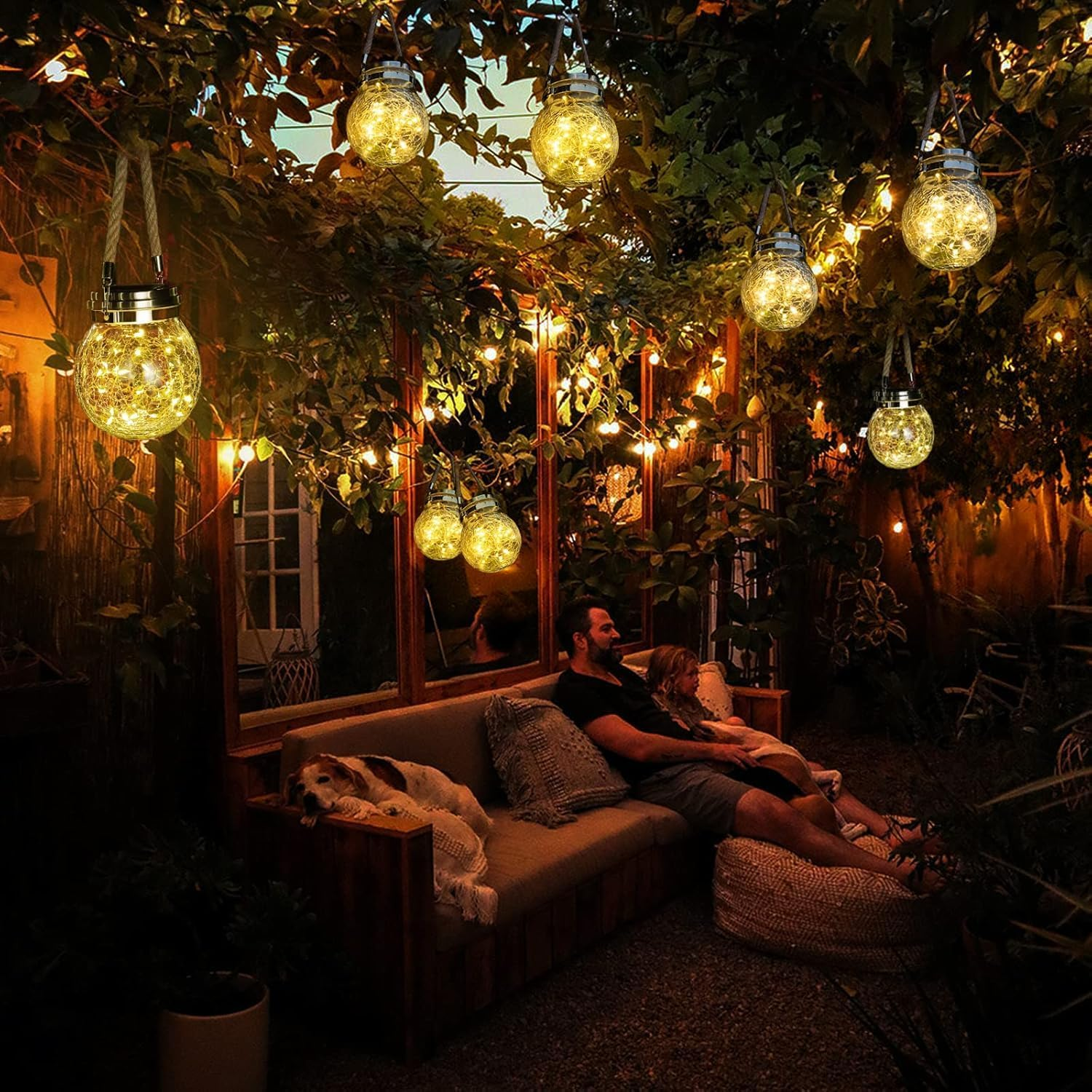 Solar Lanterns Gifts for Women, Hanging Garden Decor Lights Outdoor Waterproof with 30 LED for Halloween Christmas Easter Birthday Gift and Various Festival'S Decoration image number 3