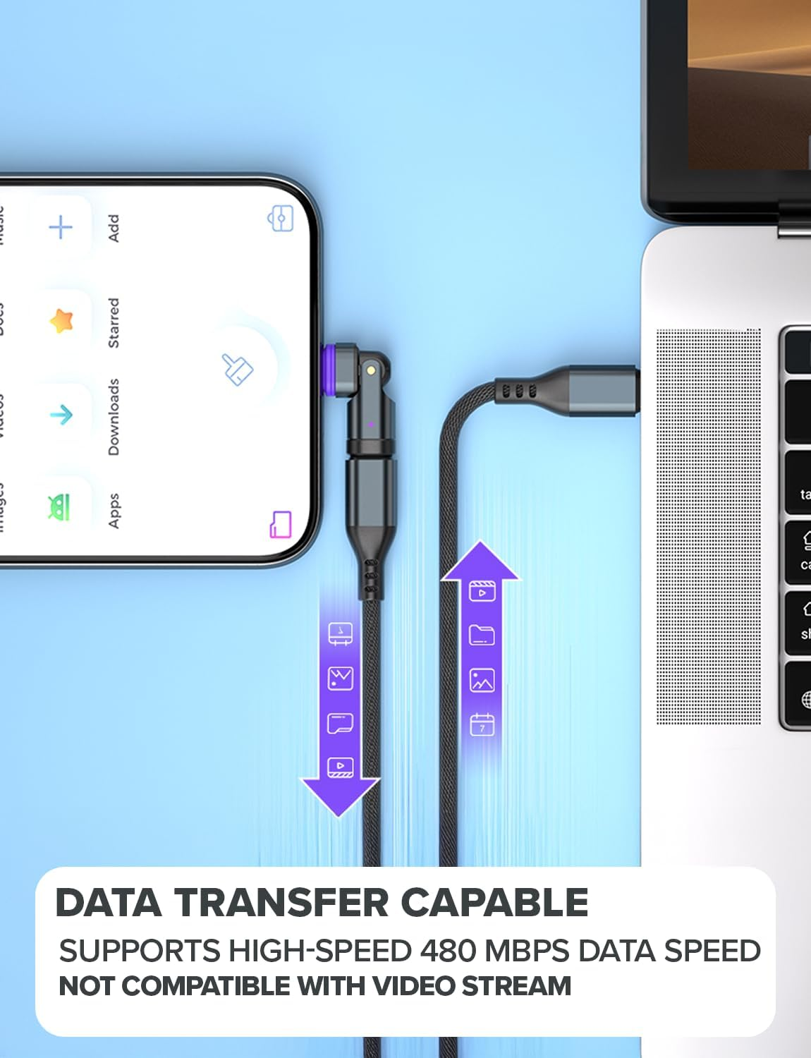 MAGNILINK USB C Magnetic Adapter 180 Degree Right Angle USBC Extender 240W PD Swivel Magnet Charging Connector Type C Breakaway - for Steam Deck, Iphone 15, ROG Ally, Macbook, Switch and More image number 6