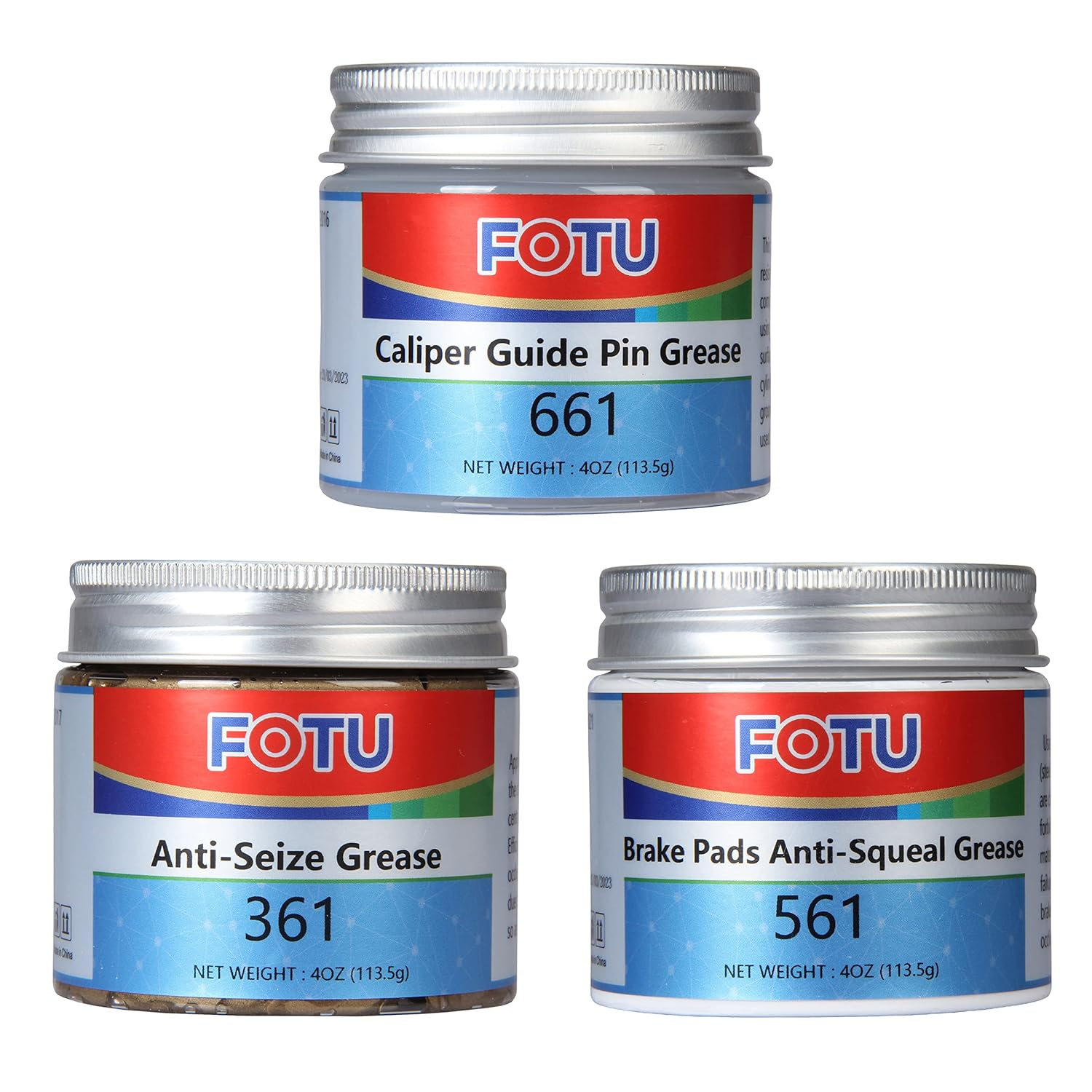 FOTU 661 Guide Pin Grease for Brake Caliper, 561 Anti-Squeal for Brake Pads, 361 High Temperature Copper Anti-Seize &ndash; a Complete Grease Set image number 4