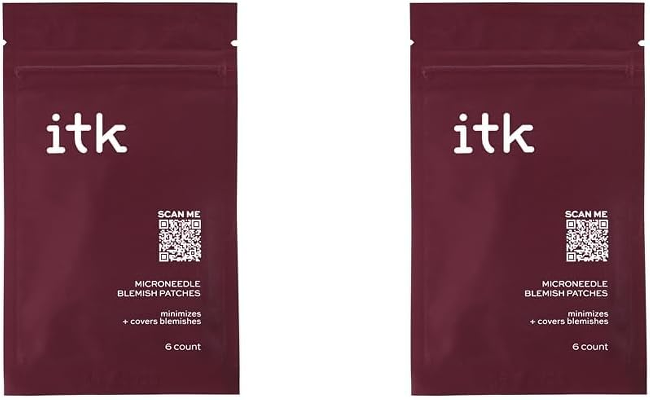 Microneedle Blemish Patches by ITK for Women - 6 Count Patches (Pack of 2)