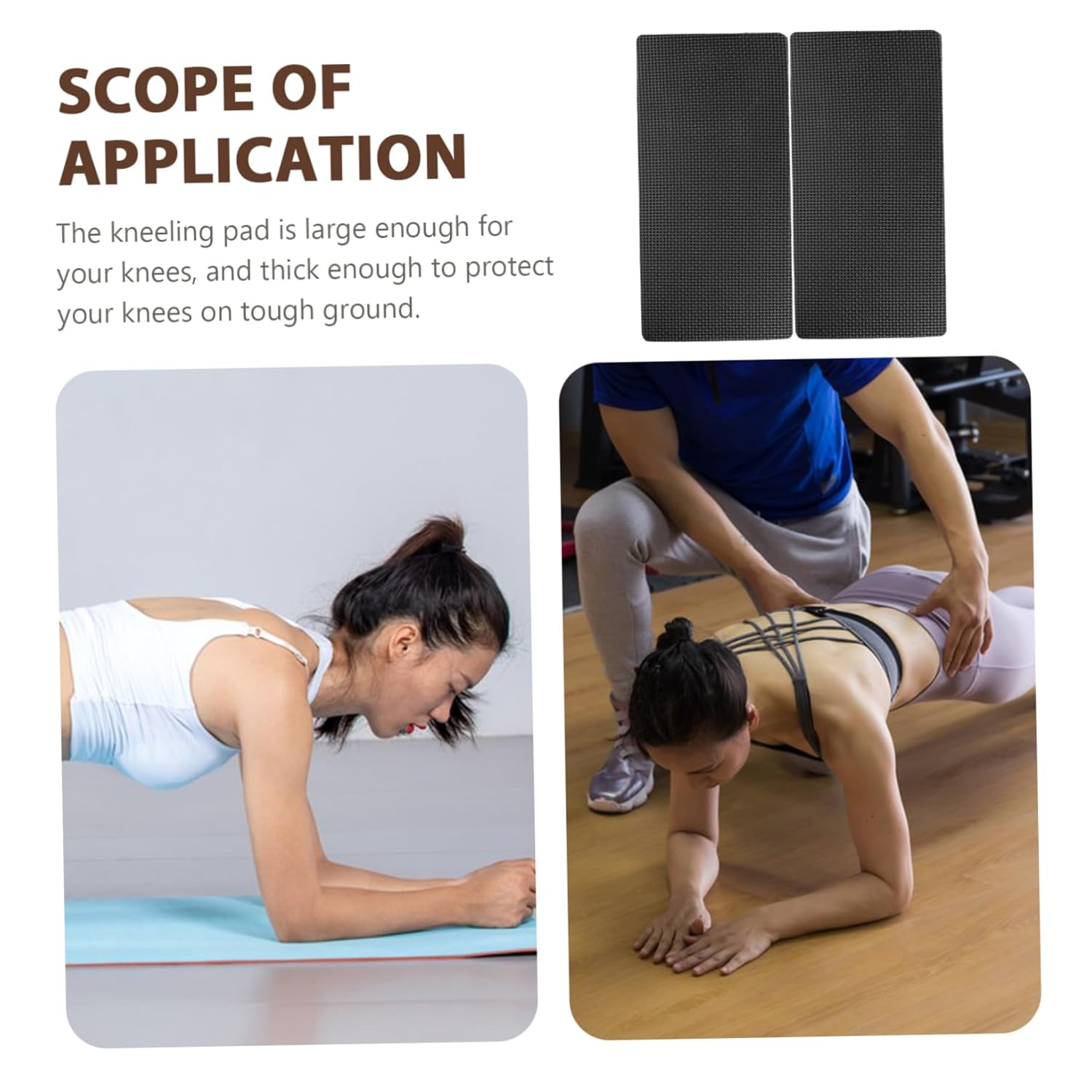 2Pcs Garden Kneeling Pads Cushion for Gardening and Yoga, Mini Portable Waterproof Knee Pads with Thickened Foam Support, Black Protective Mats for Outdoor Lawn Care image number 3