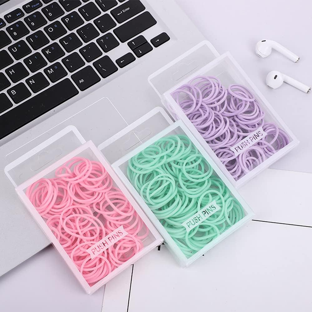 Modixun 300Pcs Colorful Rubber Bands, 1In 2.5Cm Small Rubber Bands, File Bands Stretchable Elastic Bands for School Home Office Stationery Supplies image number 4
