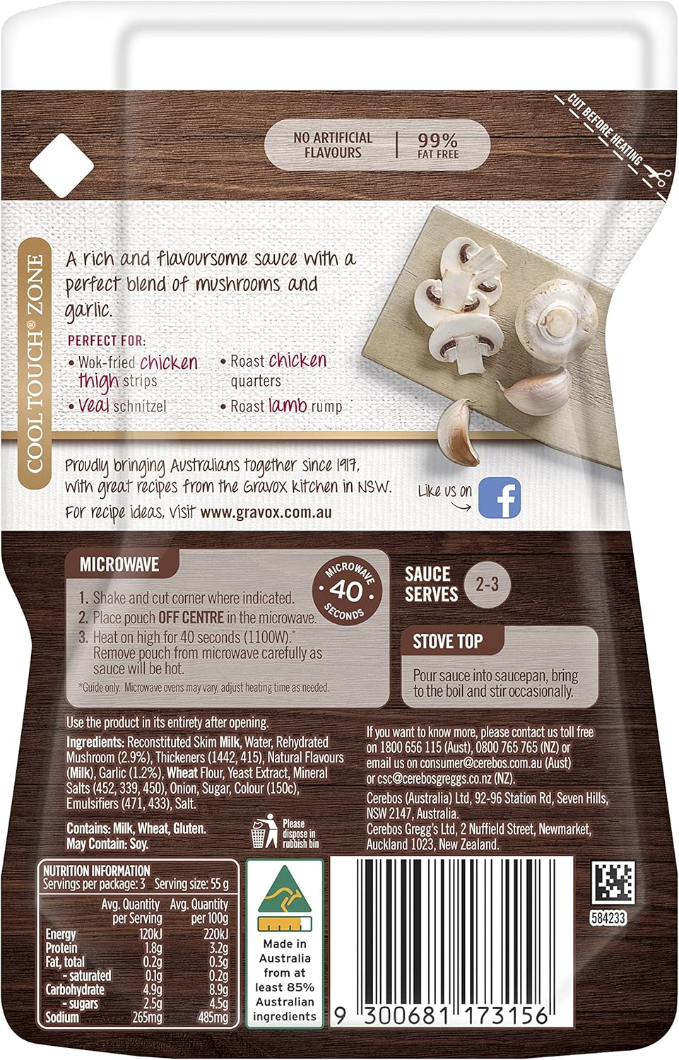 Gravox Mushroom and Garlic Sauce Pouch Liquid Pouch for Gravy and Liquid Stock Instant Sauce 165G image number 4