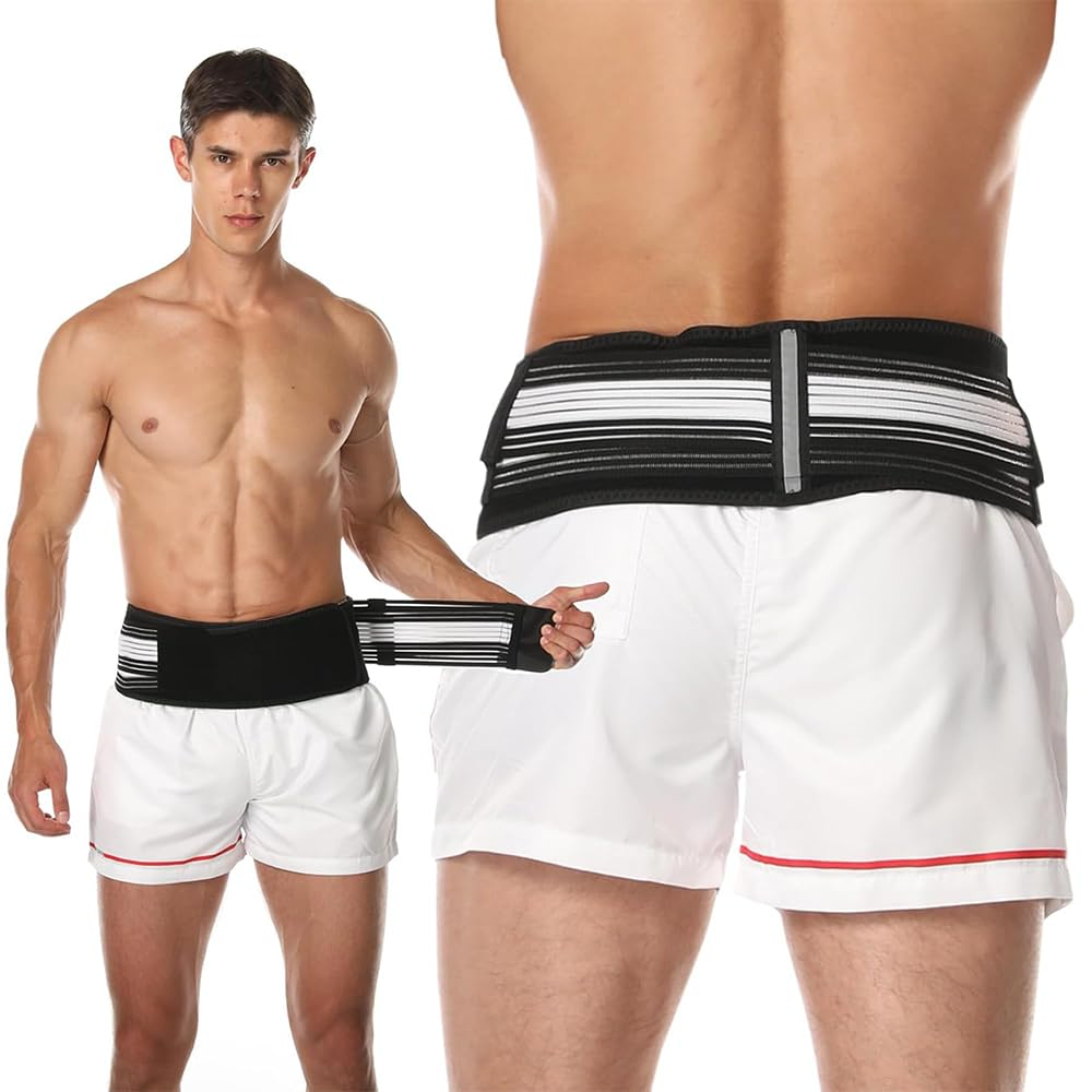 Sacroiliac Hip Belt &ndash; Adjustable SI Joint Support Brace for Men & Women, Hip & Trochanter Stability, Comfortable Daily Wear (Black & White) image number 2