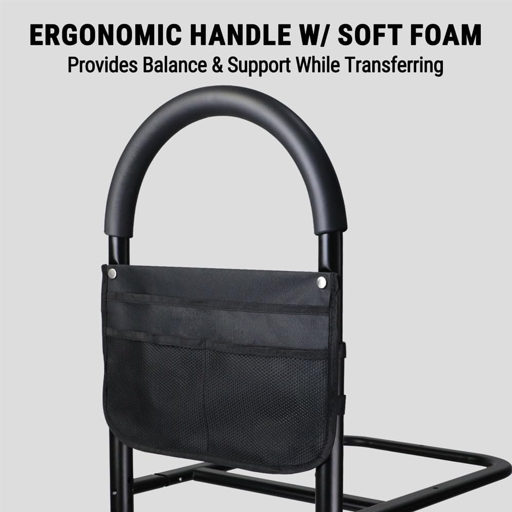 Bedside Safety Bed Rail W/Pouch Elderly Mobility Adjustable Rack Support Bar image number 2