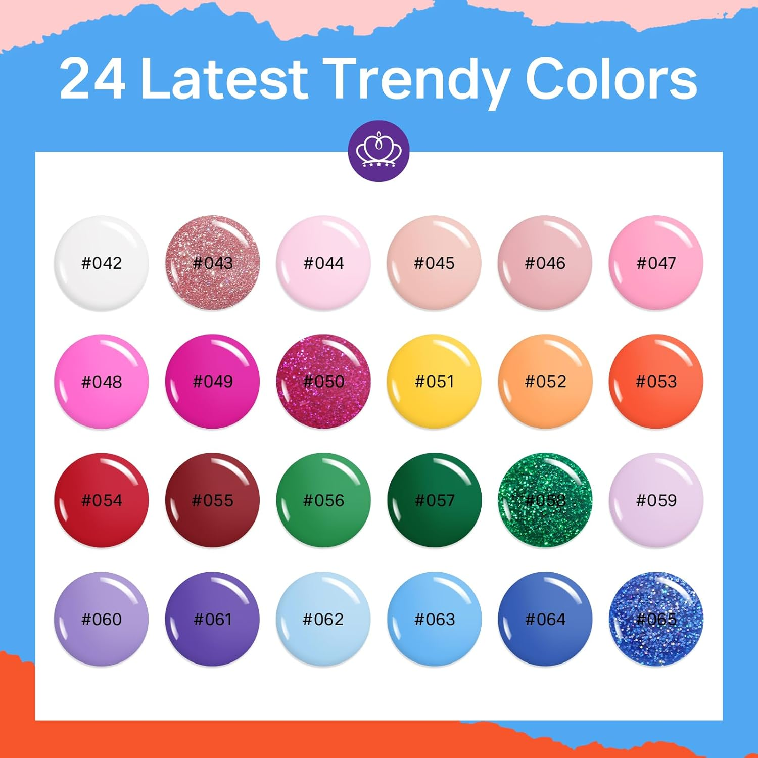 MIZHSE Quick Dry Nail Polish Set, 24 Colors Regular Nail Polish Non Gel, Air Dry Fast Neon Trendy Glitter Nail Lacquer Oil-Based Long Lasting Fingernail Home DIY Set for Women image number 2