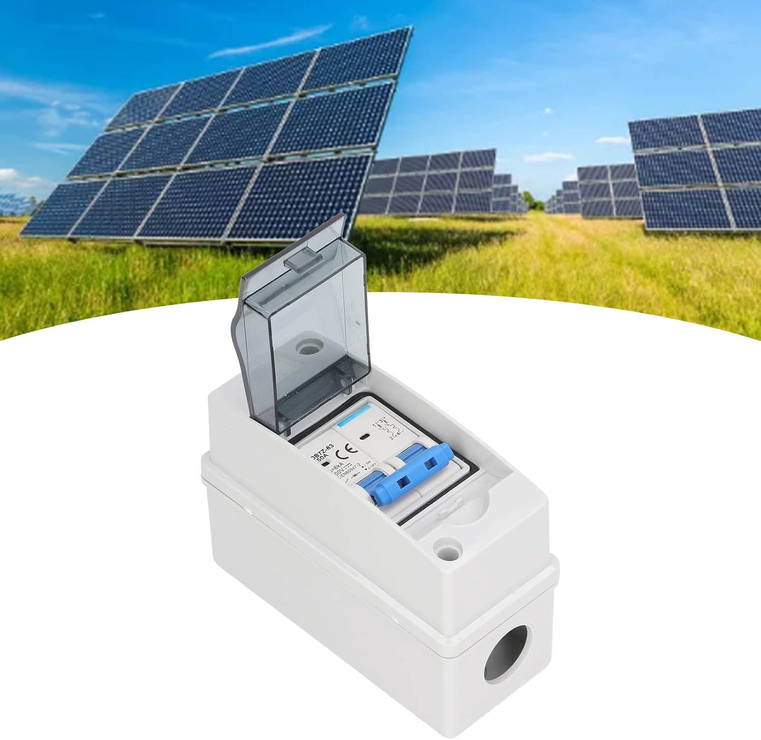 DC Disconnect Switch, DC Miniature Circuit Breaker 50A Isolator for Solar PV System, Waterproof Overvoltage for Home RV image number 2