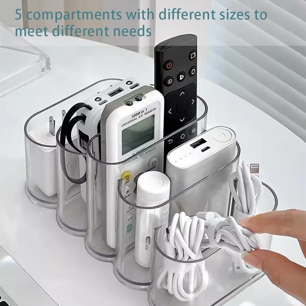 2-Pack Transparent Desktop Pen Holder, Plastic Storage Box, Sundries Storage Rack for Markers, Ballpoint Pens, Stationery, Crayons, Suitable for Home, Office Supplies, Desktop Storage image number 5