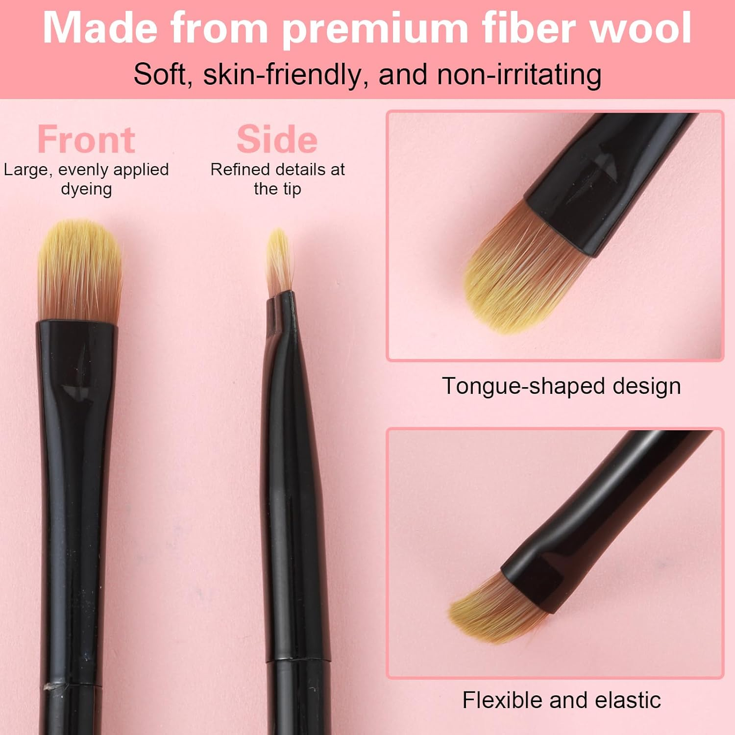 3PCS Flat Concealer Brush Small Black Premium Synthetic Makeup Brushes under Eye, Travel Foundation Make up Brush Set Precise Coverage Dark Circles Face Contour Blending Brushes(3 Sizes)