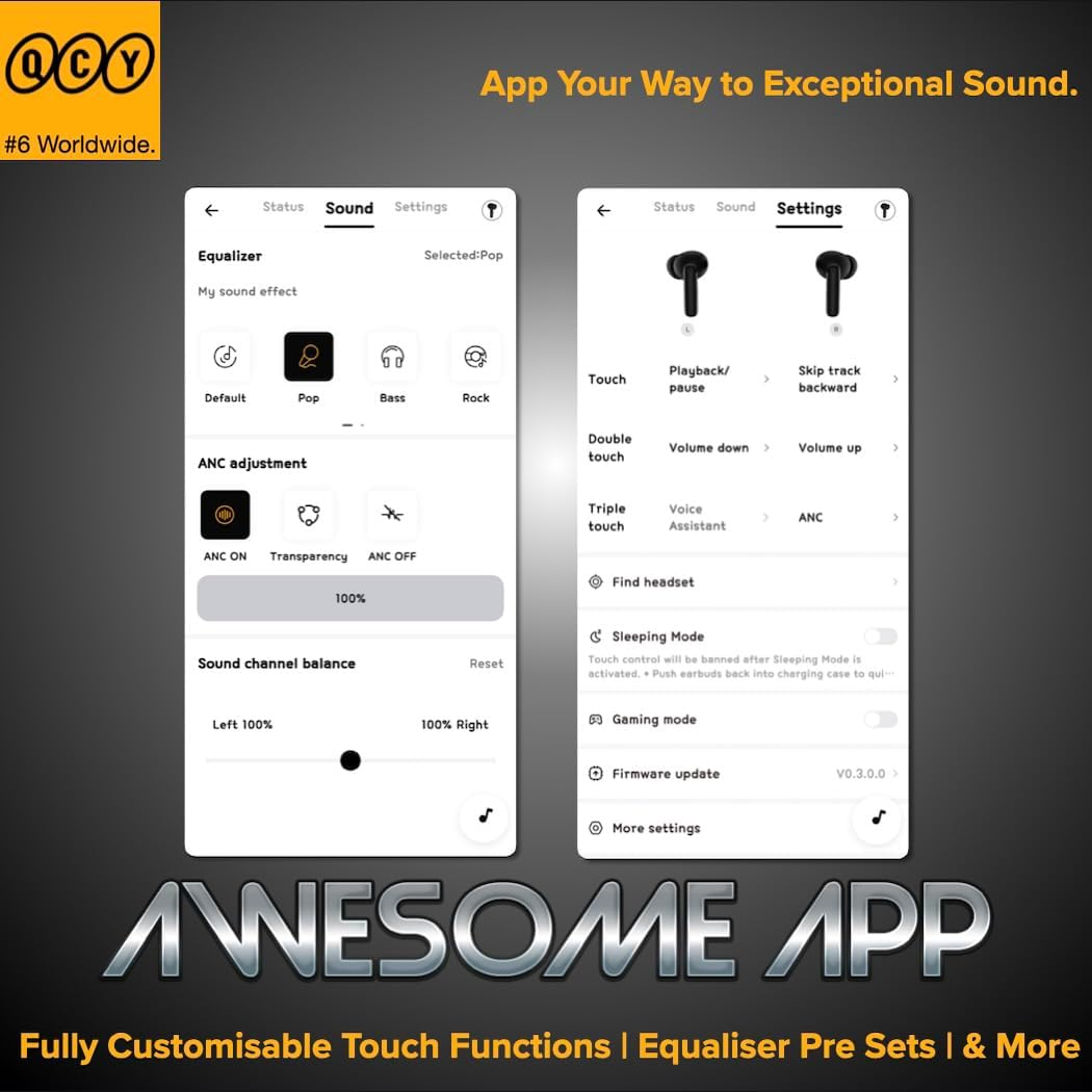 QCY HT05 TWS Earphones, ANC (White) image number 4