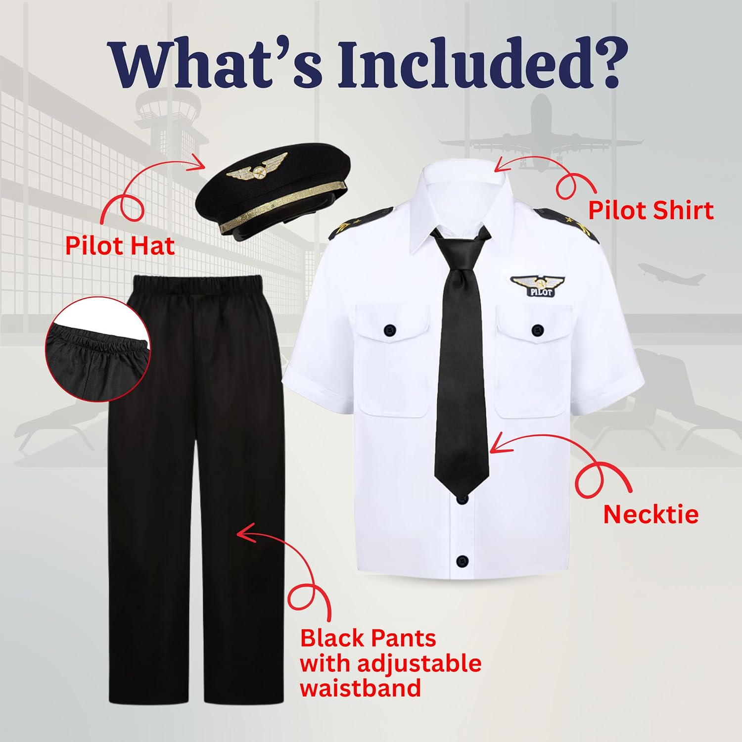 Dress up America Adults Deluxe Pilot Costume image number 1