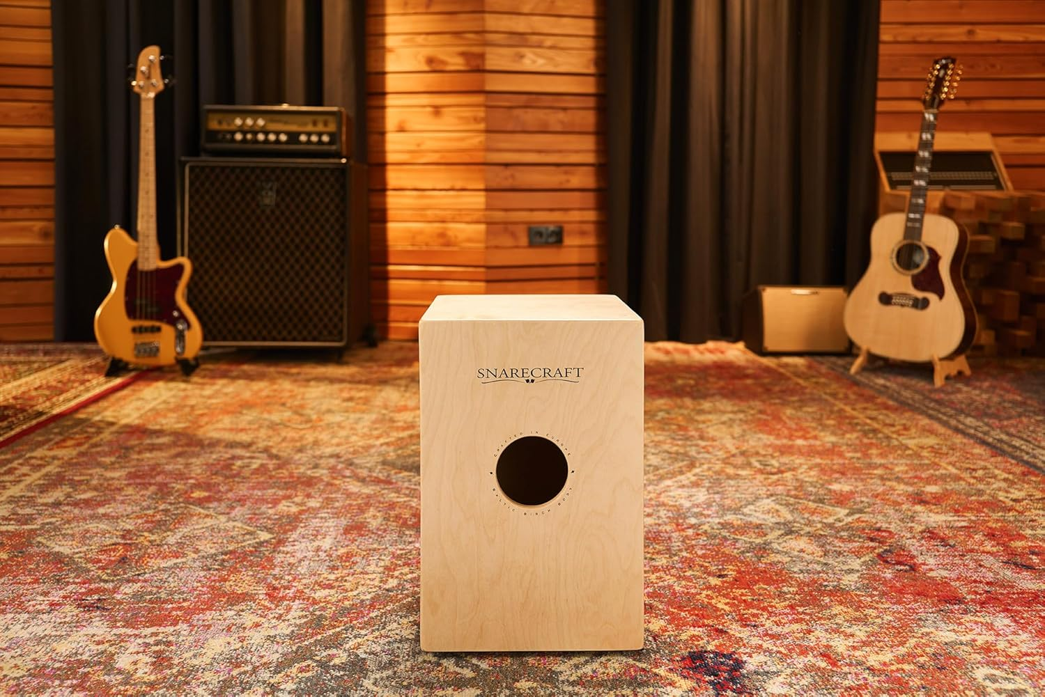 Meinl Percussion Snarecraft Cajon Box Drum with Internal Snares and Bass Tone for Acoustic Music &Acirc;&euro;&rdquo; Made in Europe &Acirc;&euro;&rdquo; Play with Your Hands, Baltic Birch, Burl Wood (SC80BW) image number 6