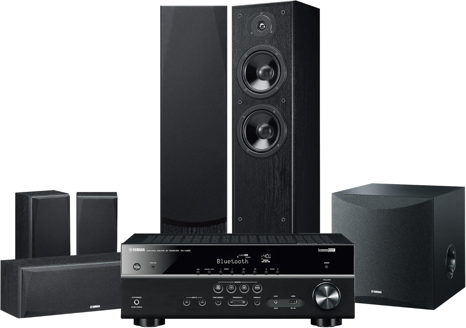 Yamaha YHT-2A 5.1Ch Home Theatre Package with Bluetooth, Black image number 1