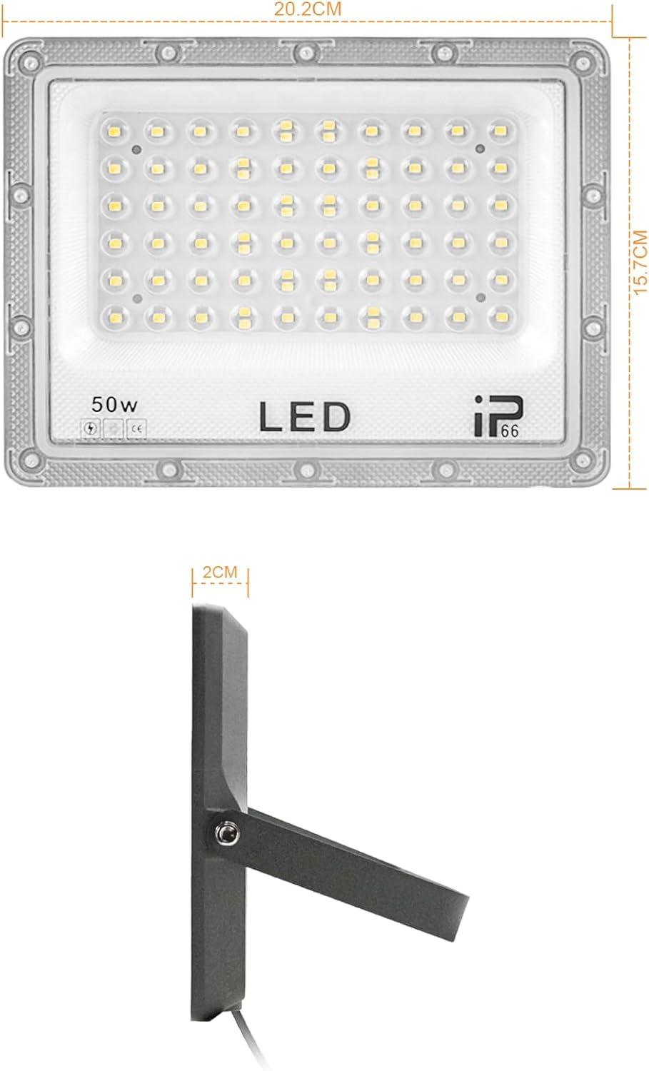 LED Outdoor Floodlight - 50W Floodlight Fixture,5000Lm Super Bright Security Lights 4000K Cool White IP66 Waterproof,Led Work Light for Yard,Garden,Garage image number 4