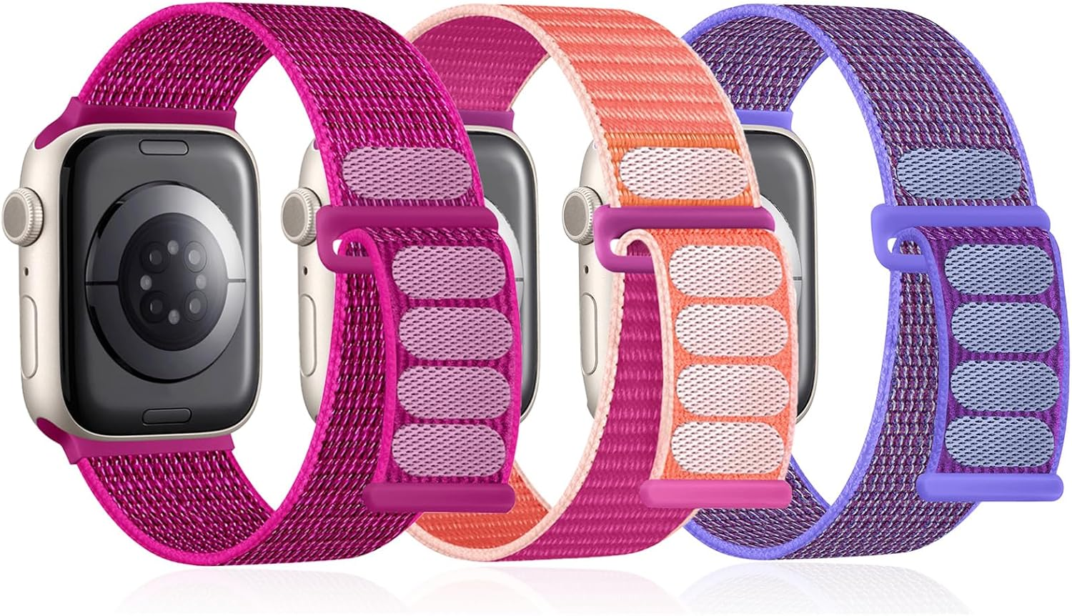 3 Pack Sport Nylon Loop Band Compatible with Apple Watch Band 38Mm 40Mm 41Mm 42Mm 44Mm 45Mm 49Mm 46Mm Women Men, Adjustable Breathable Replacement Strap for Iwatch Series 11/10/9/8/7/6/5/4/3/Se/Ultra
