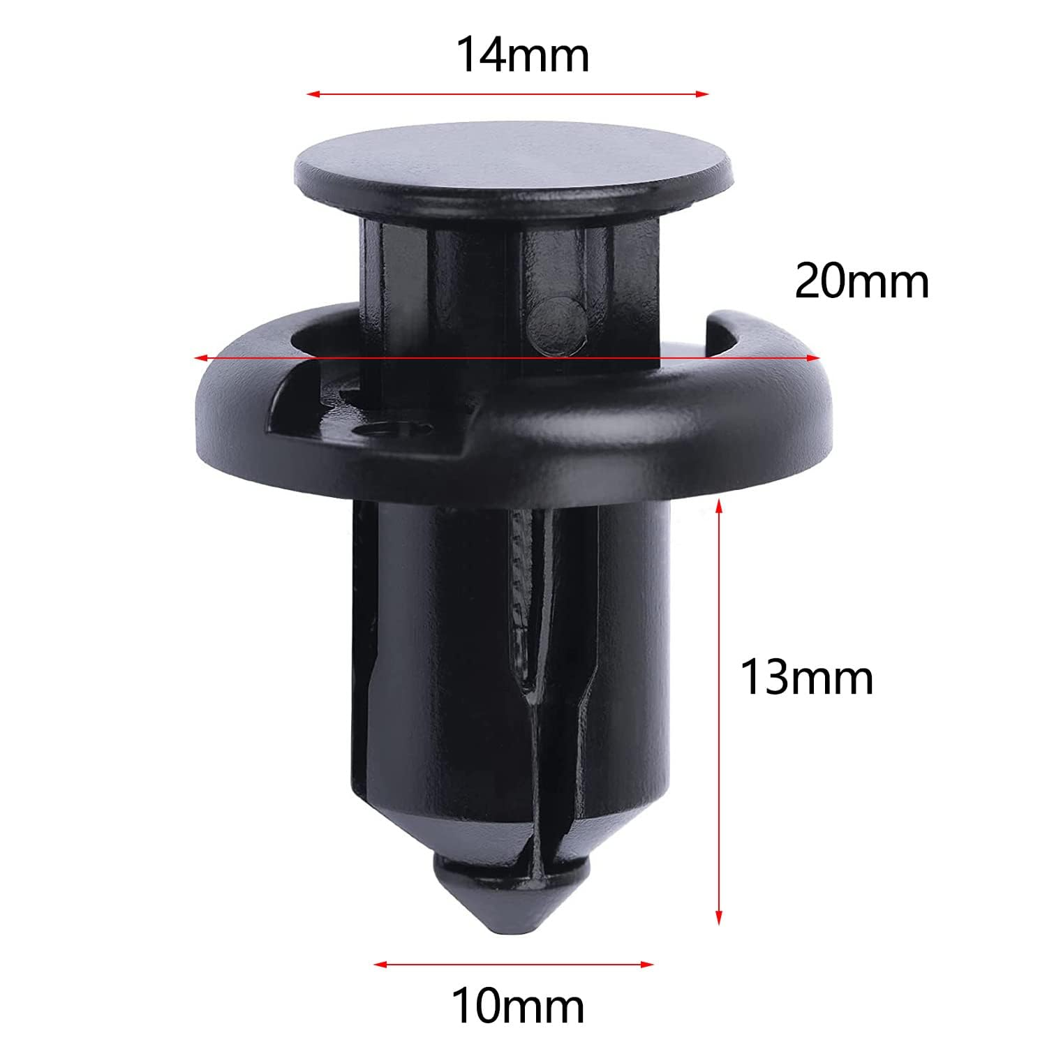 Kuskins 20Pcs Front Bumper Push-Rod Clips RUIFUU 10Mm Nylon Clip Push-Type Retainer Clips Push Pin Screws Fender Liner Clips Compatible with Honda CR-V Accord Civic Acura 91503-SZ3-003 image number 3