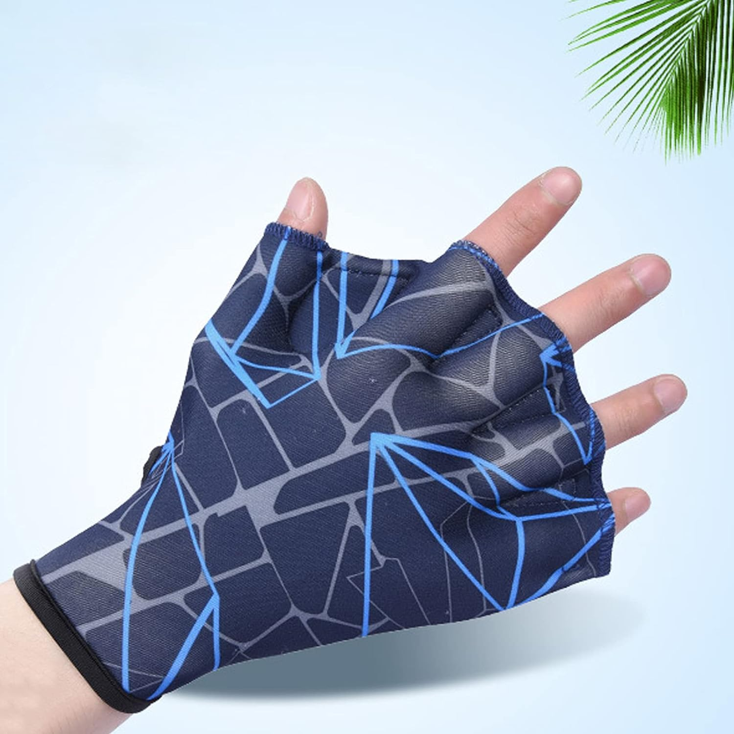 Nylon Swimming Gloves Aquatic Swimming Webbed Gloves Water Training Hand Webbed Hands Webbed Flippers Swim Gear Gloves Fit Aquatic Training Swim Costume Dive Hand Equipment image number 5