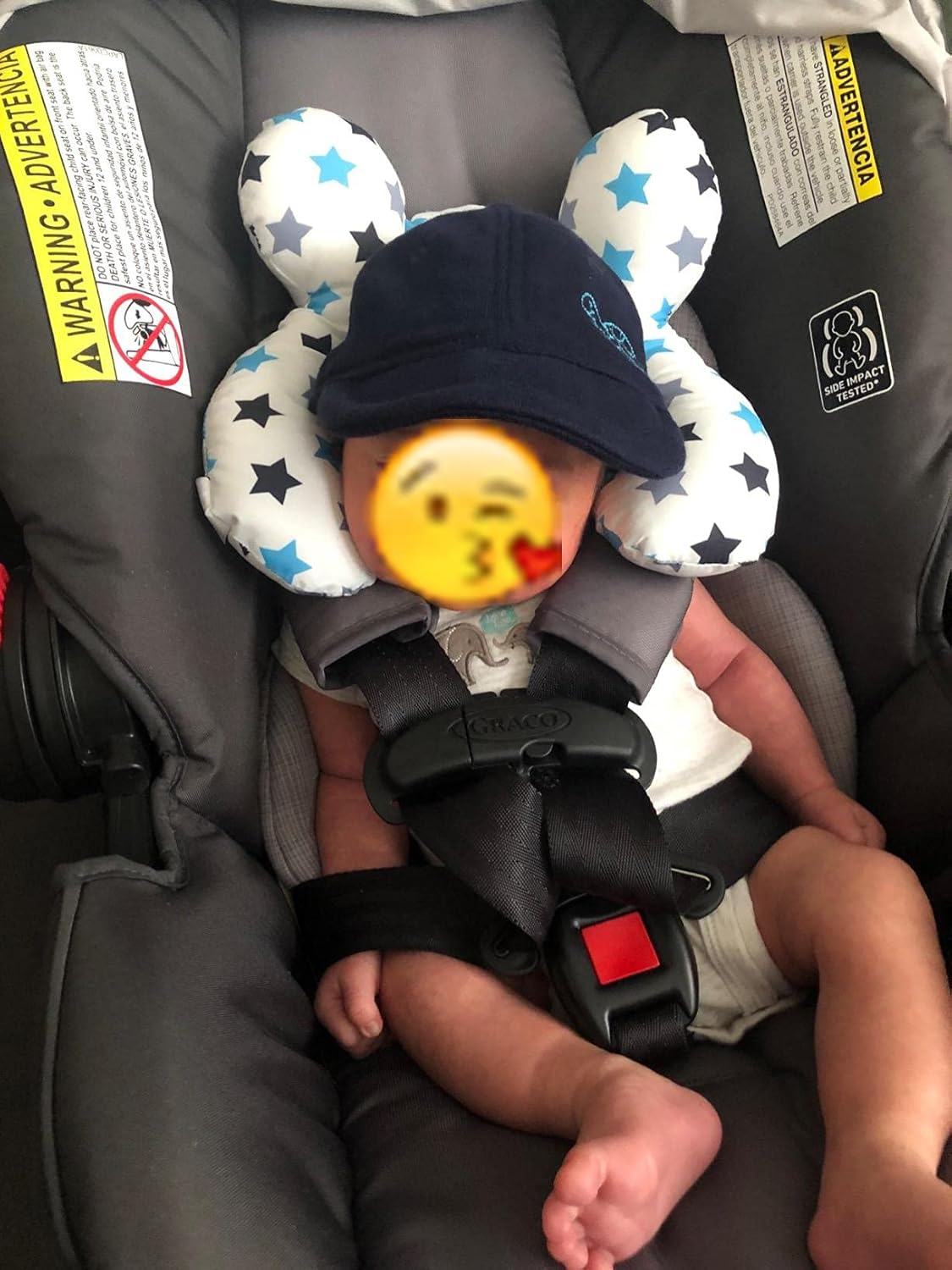 Baby Travel Pillow Toddler Head and Neck Support Pillow for Baby Pushchair,Car Seat,Travel(White) image number 2