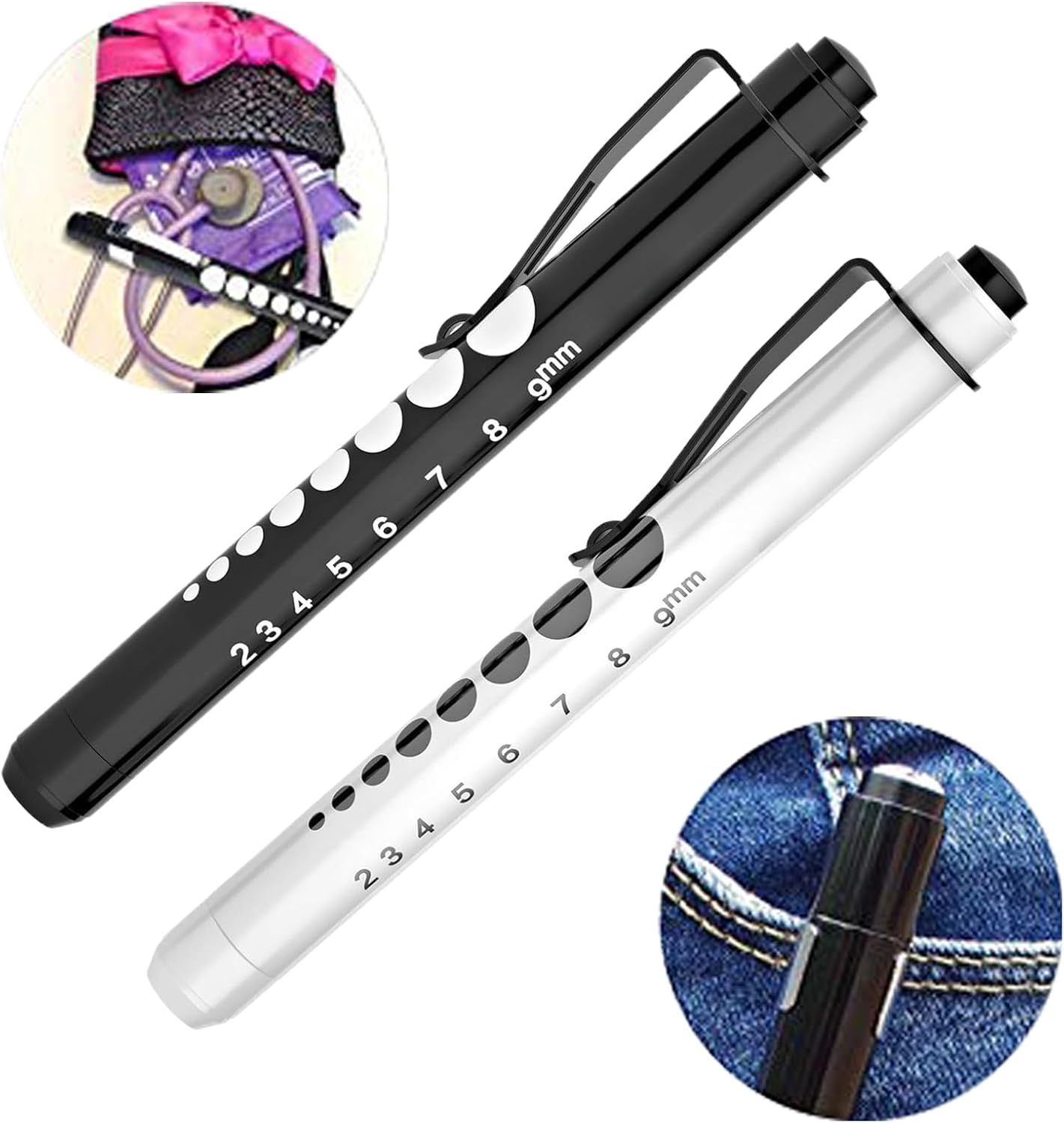 Rylaxzon Medical Pen Torch with Pupil Gauge & Clip | Ideal for Doctors, Nurses, & Medical Students | Clinical First Aid Pocket Light for OSCE Exams and Nursing Practice image number 2