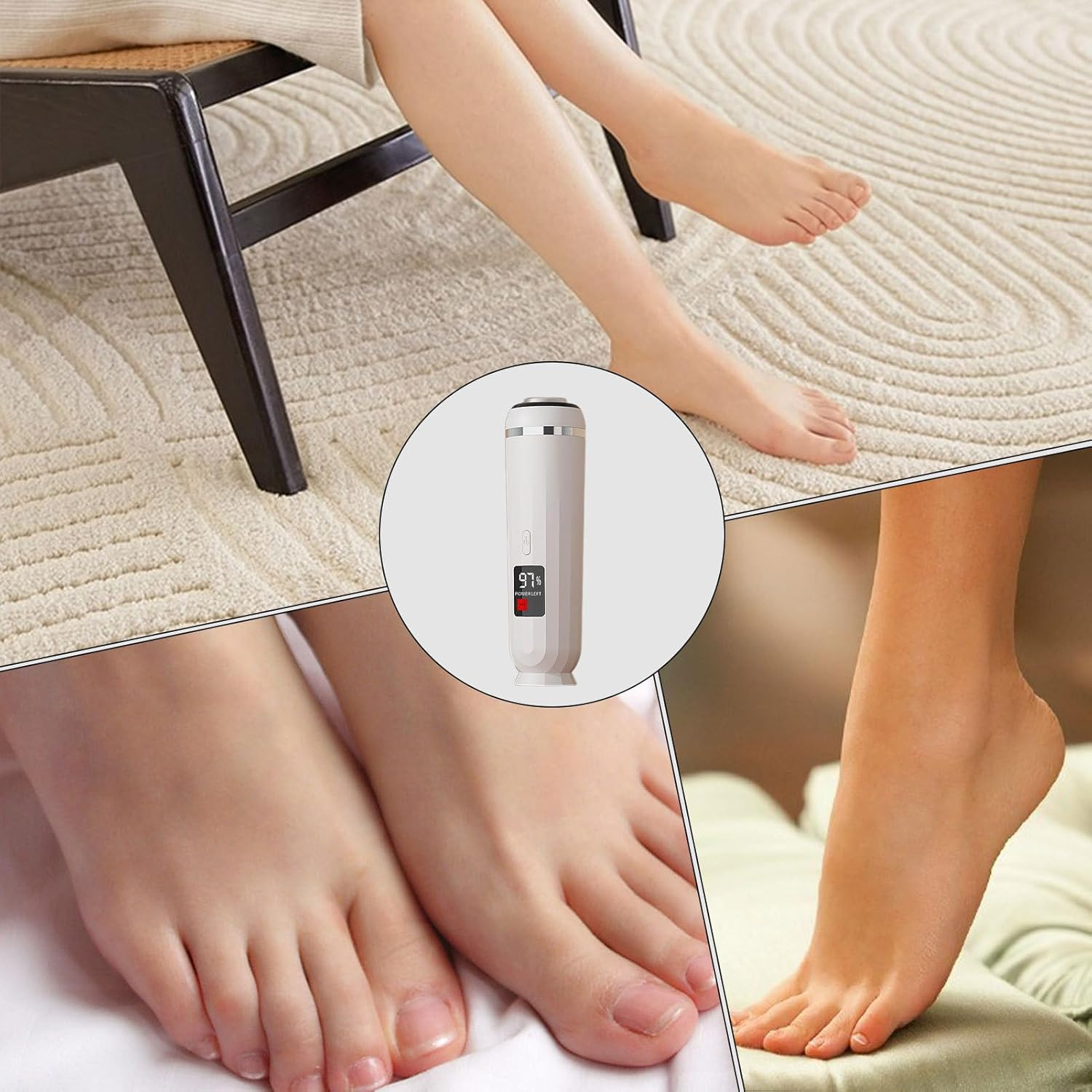 Electric Foot File,Waterproof Pedicure Device,Electric Foot Grinder Device - for Home Travel Apartment School Women Men Senior - Pink image number 4