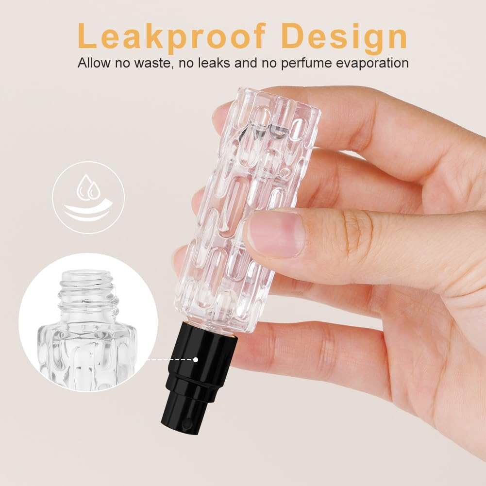 LOPHE Refillable Perfume Atomiser, 4 X 10 Ml, Travel Perfume Atomiser, Mini Perfume for Travel, Bottler, Perfume Bottle, Empty Gifts for Men and Women, Black image number 4