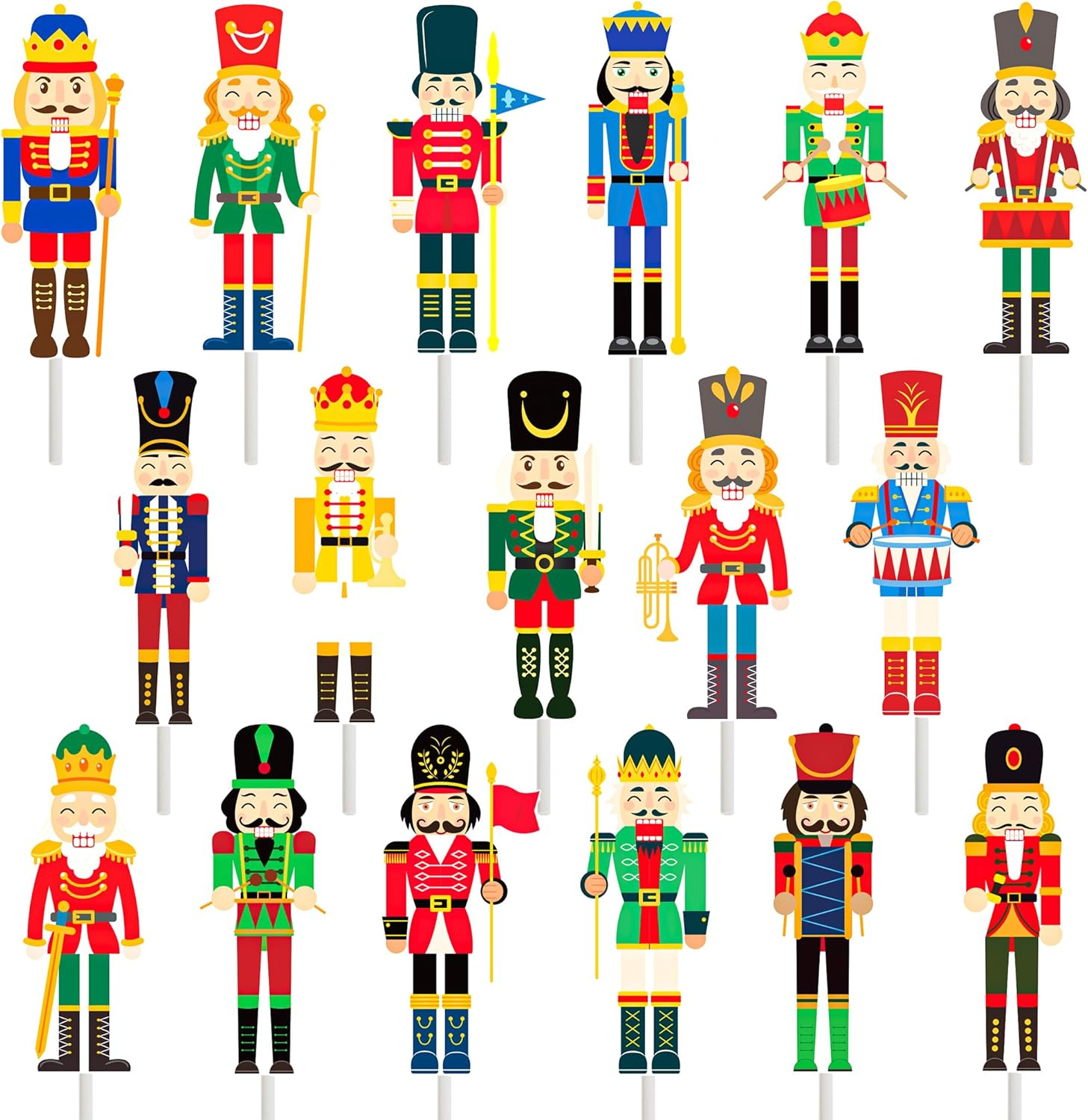 Christmas Party Decoration Christmas Tree Santa Claus Snoweman Hat Socsks Glitter Cupcake Toppers for Xmaas Party Favor Supplies SET of 24 image number 2