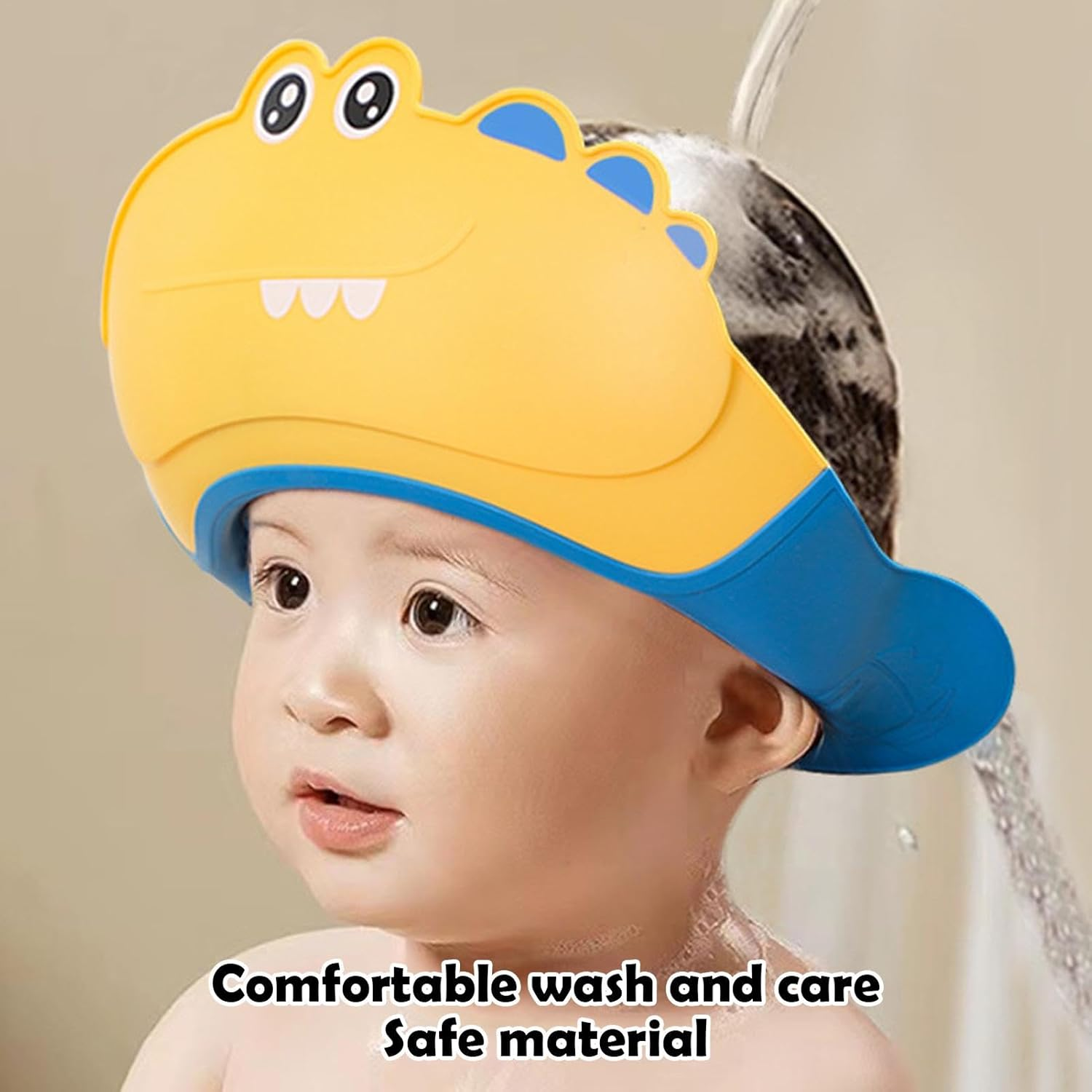 Baby Shower Shield, Safe Shampoo Protection Cap, Safe Shampoo Protection, Cartoon Shield, Soft Bathing Cap with Eye & Ear Protection, Makes Bath More Fun