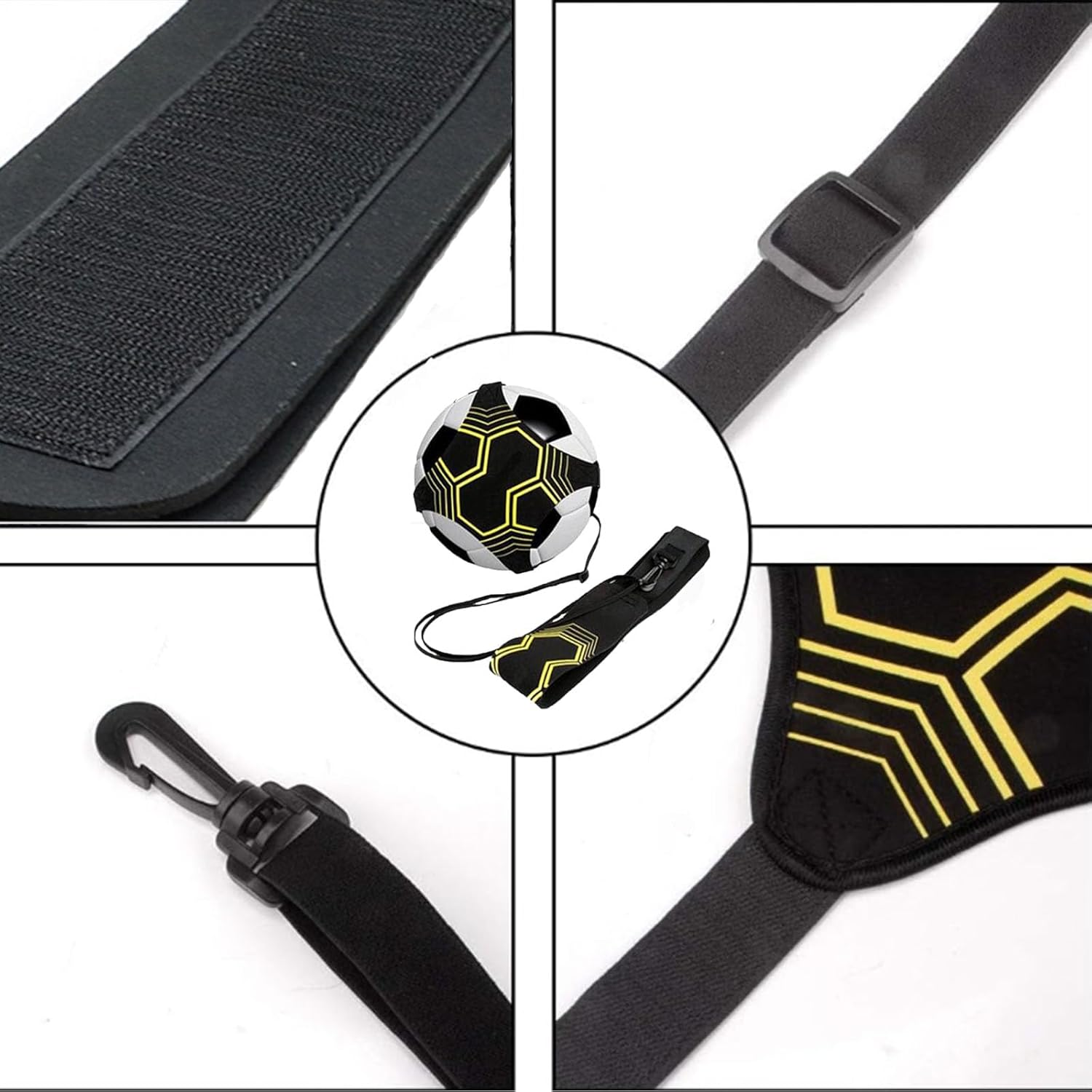 Football Training Belt, Single Player Football Practice Auxiliary Tool, Handheld Adjustable Football Kicking Training Equipment, Hands-Free Football Belt Suitable for Balls 3, 4,And 5 image number 2