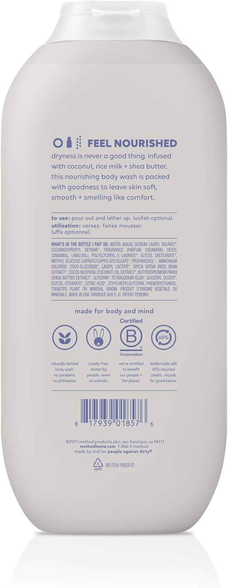 Method Body Body Wash - Simply Nourish 18 FL OZ 532 Ml - 2-PACK image number 3