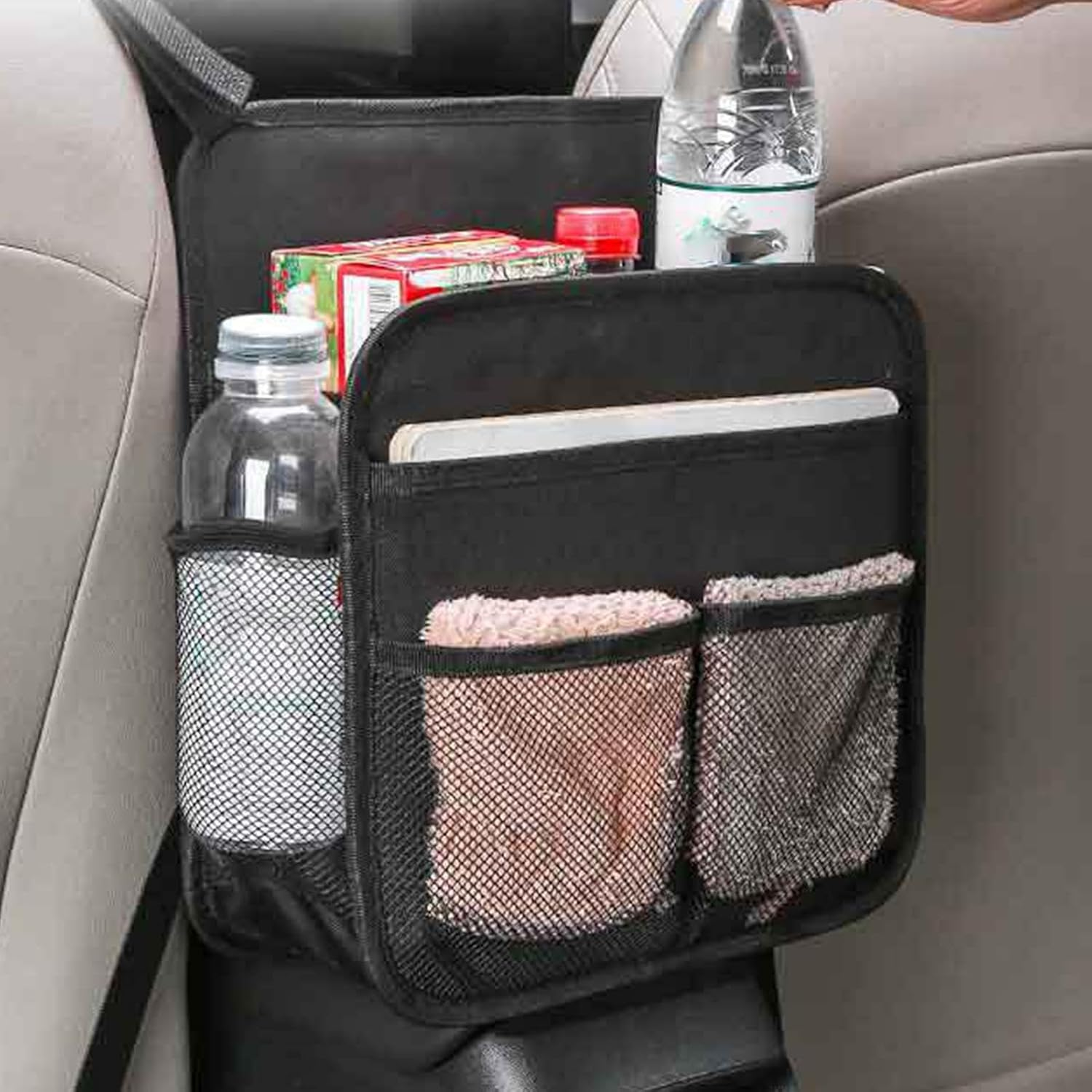 Car Purse Holder between Seats, Multi-Compartment Oxford Cloth Car Organizer - Large Capacity Multifunctional In-Between Seat Car Organizer for SUV, Truck image number 1