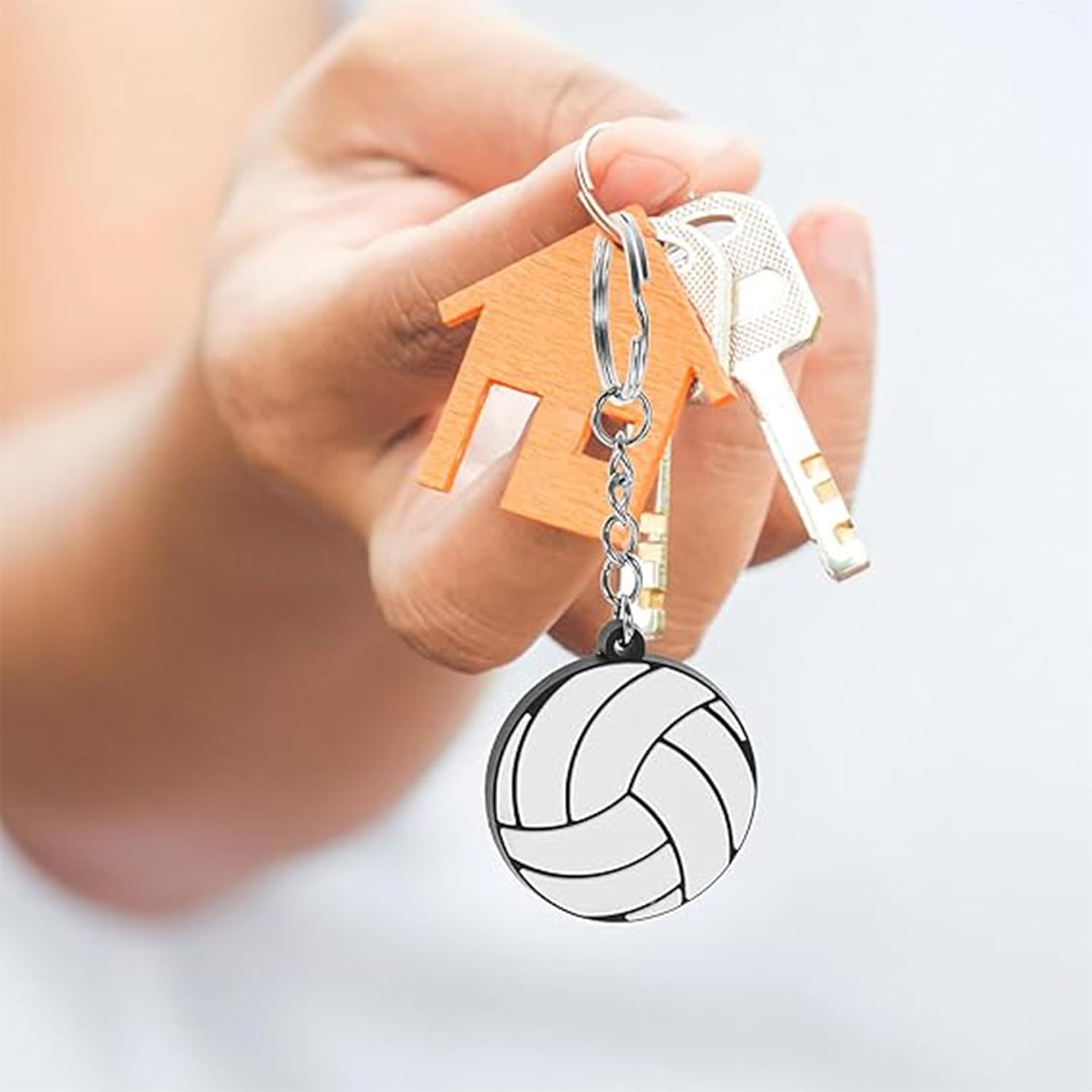 20 Pack Volleyball Keychains, Cute Sports Party Favors, DIY Name Tags, School Rewards, Volleyball Gifts for Kids, Small Team Souvenirs, Sports Ball Keychains image number 1