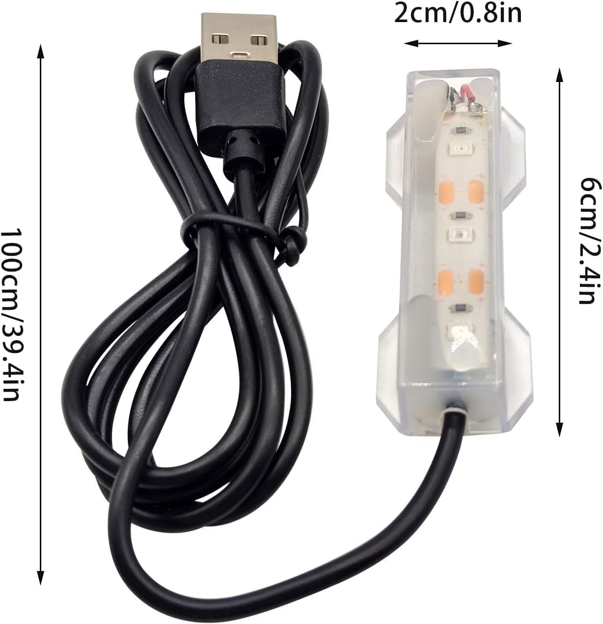 USB Aquarium Light, 5V USB Charging Small Fish Tank Light Plastic Portable LED Aquarium Light for Freshwater Office Desk Fish Tank (Colorful Light) image number 1