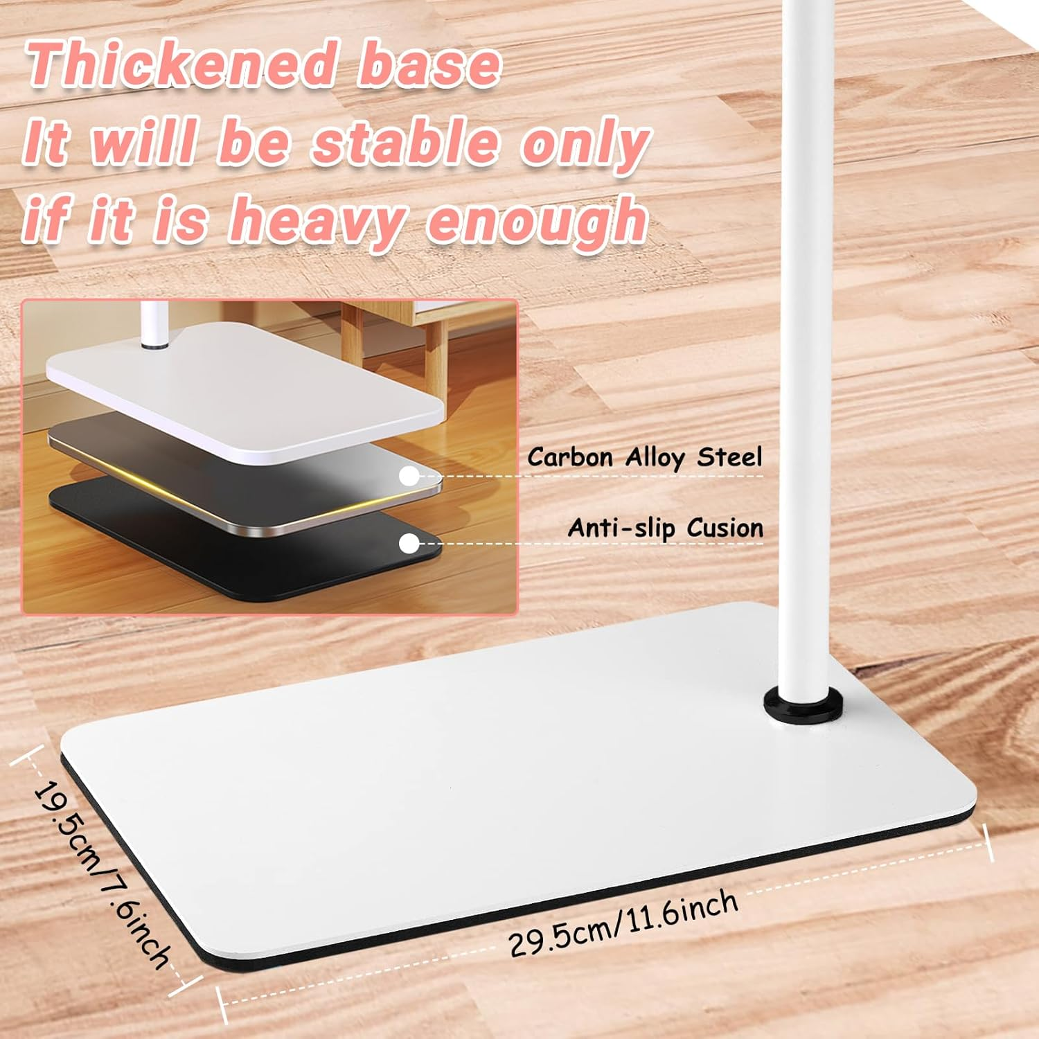 Baby Monitor Floor Stand Holder Compatible with Infant Optics DXR-8 Pro, Motorola, VAVA, Owlet, Arlo & Others with 1/4" Screw Mount, Adjustable Height Stand Holder, Universal & Fixed Safety Mount image number 3