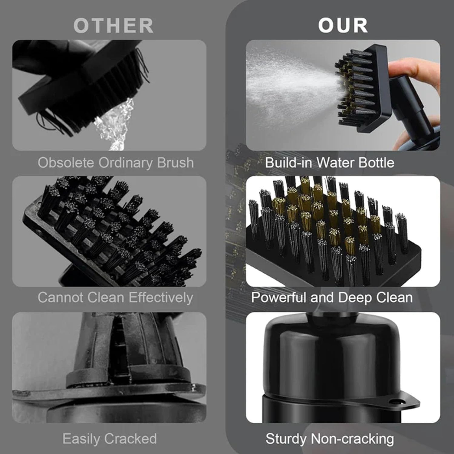 EZONEDEAL Golf Club Brush Cleaner with Water Bottle Caddy - Effortless Cleaning with Groove Tube and Squeeze Bottle - Essential Golf Accessories - Black image number 2