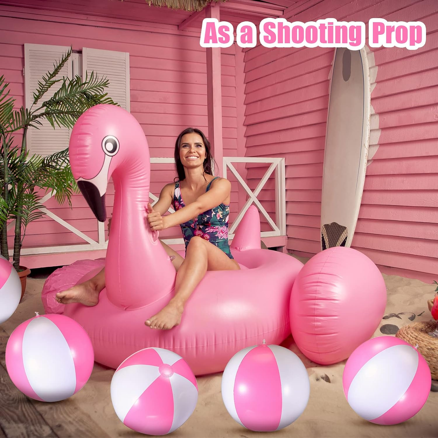 12 Pcs 16'' Beach Ball PVC Inflatable Ball Bulk Blow up Pool Balls for Swimming Pool Summer Hawaiian Tropical Theme Party Favors Decorations Favors Supplies image number 2