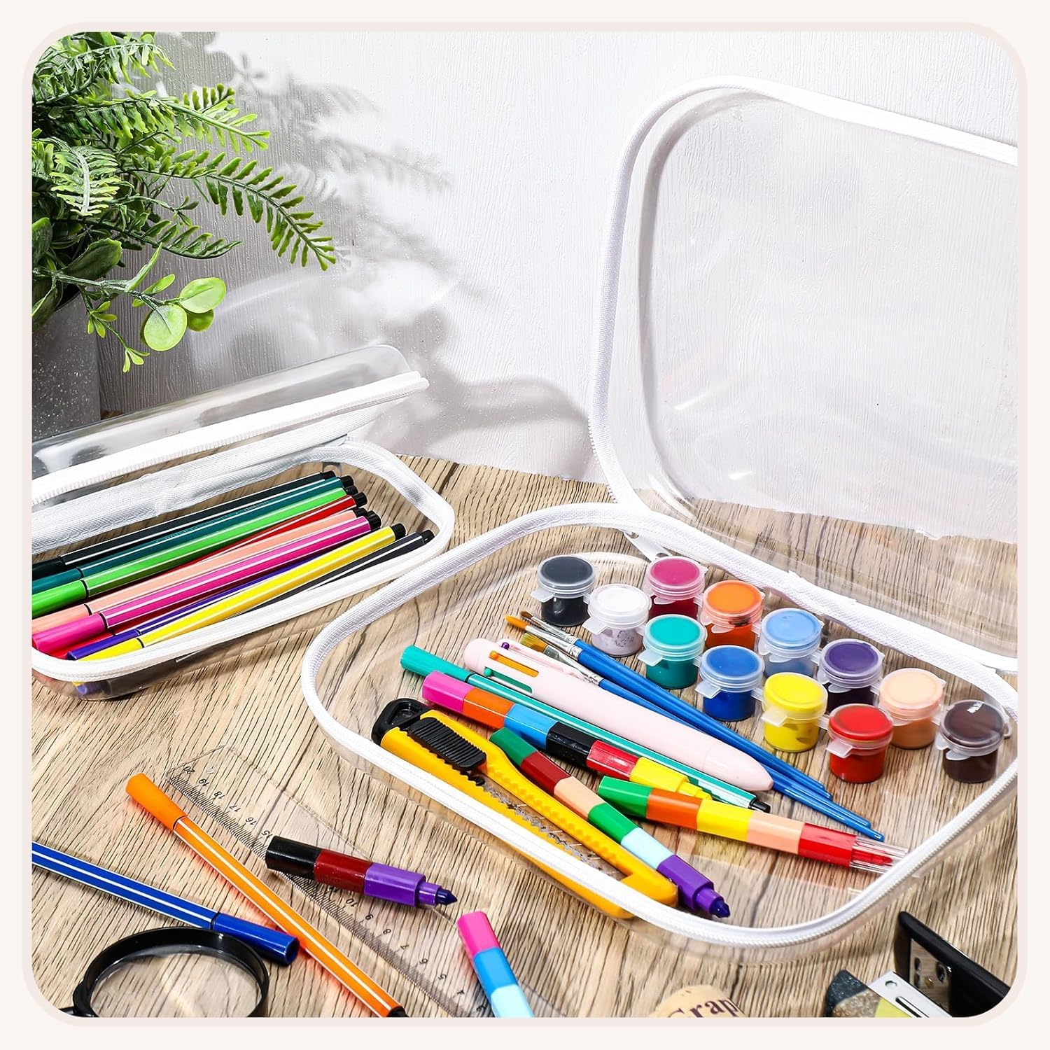 IONPSHG 3Pcs Clear Organizer Bags Waterproof Toiletry Bag Portable Zippered Cases for Snacks Double Zippered Hard Pouch Clear Zipper Pencil Case Medical Grade Plastic Zipper Pouches Travel Case