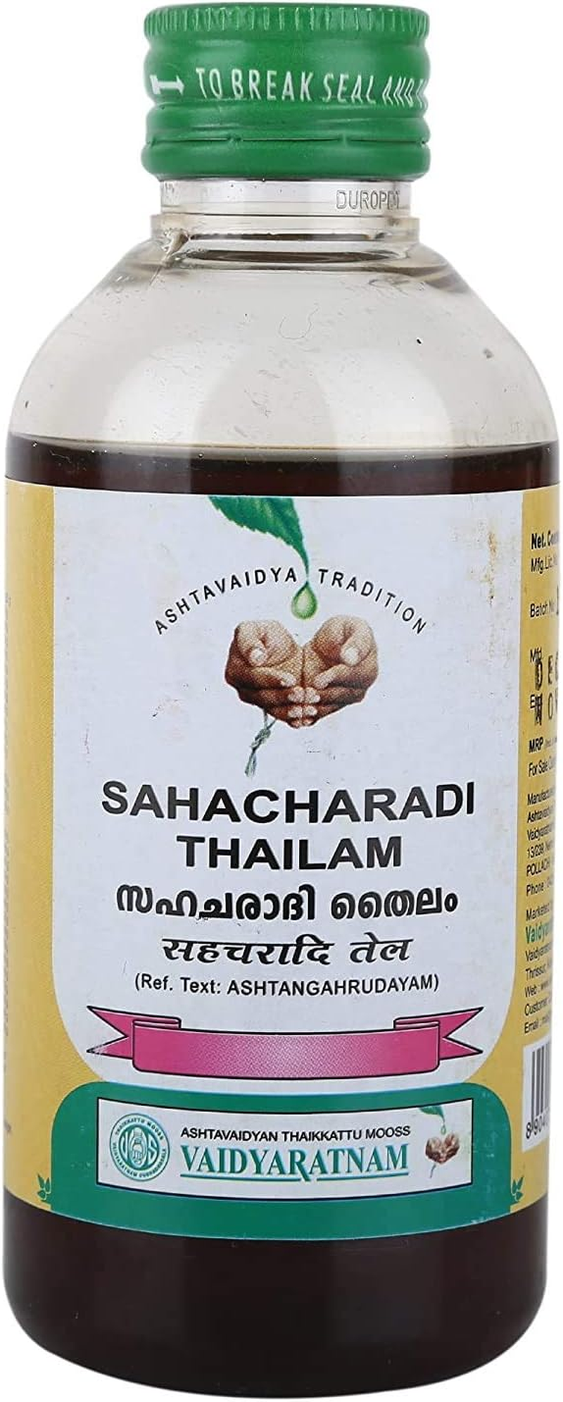 Vaidyaratnam Sahacharadi Thailam 200 Ml image number 3