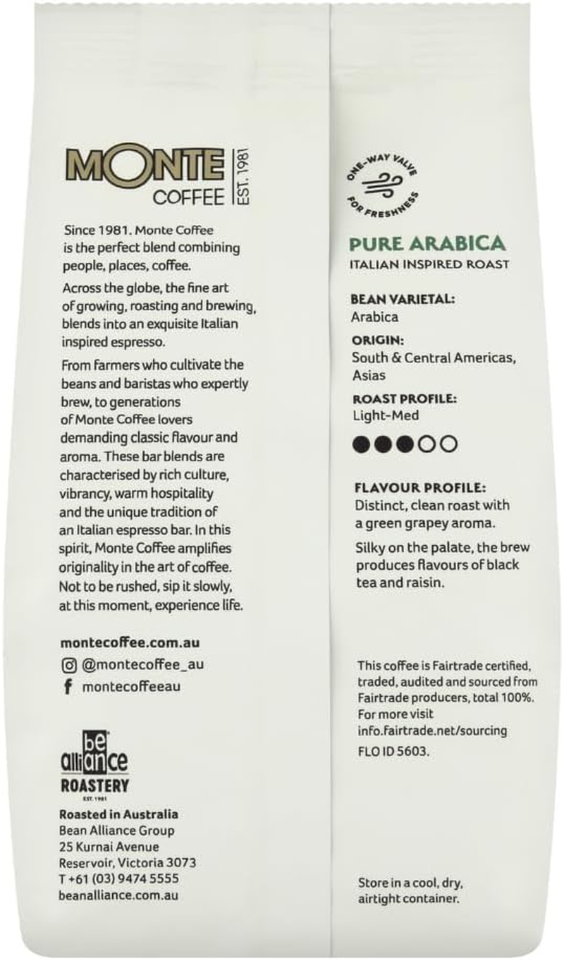 Monte Fairtrade Coffee Beans (250G, Pure Arabica)